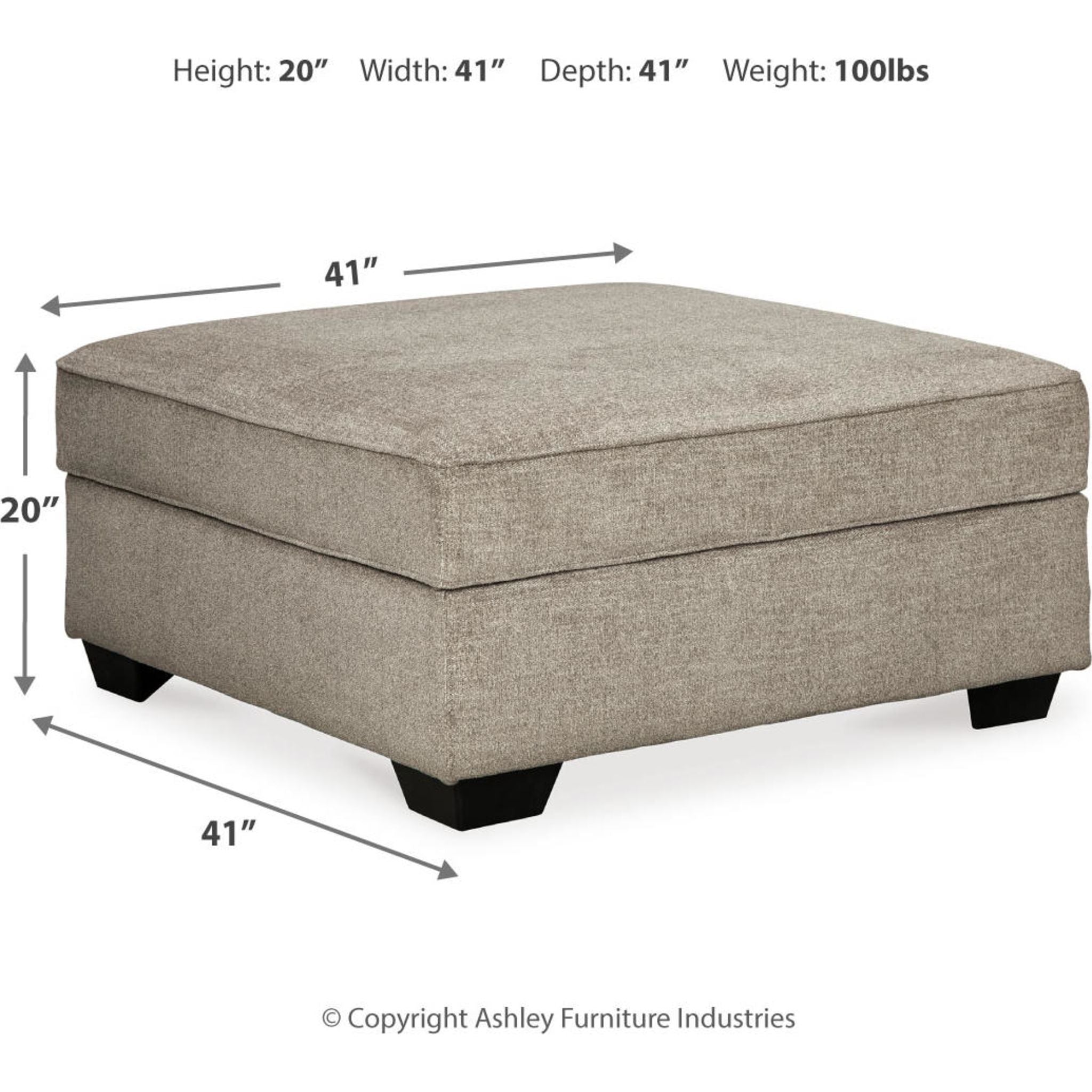 Bavarian Storage Ottoman with Lift Top - Extra Large Footrest Bench, Stone Gray Fabric - Perfect for Living Room, Bedroom, and Home Office Organization