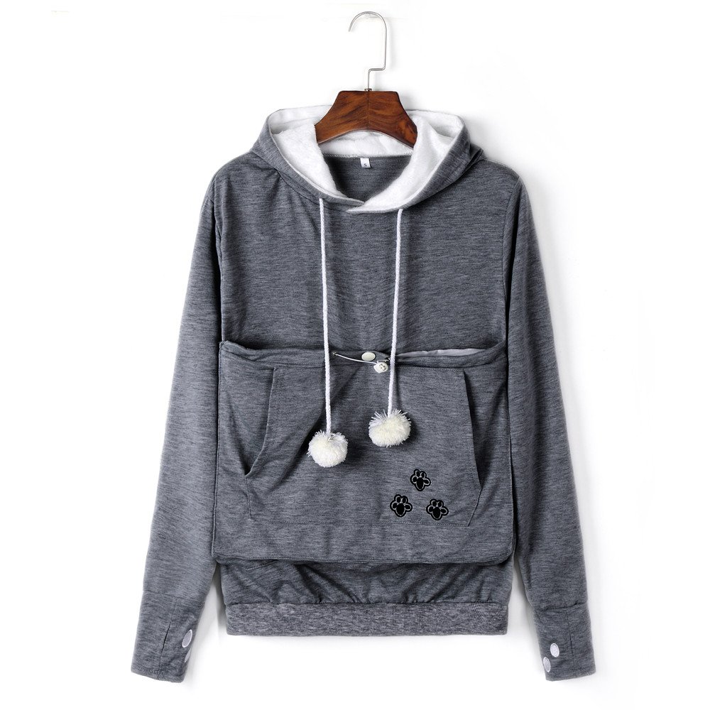 RIJJTRP Women's Hooded Pullover Sweatshirt with Large Pouch Pocket - Long Sleeve Cozy Fleece Hoodie for Casual Wear, Lounge & Outdoor Activities