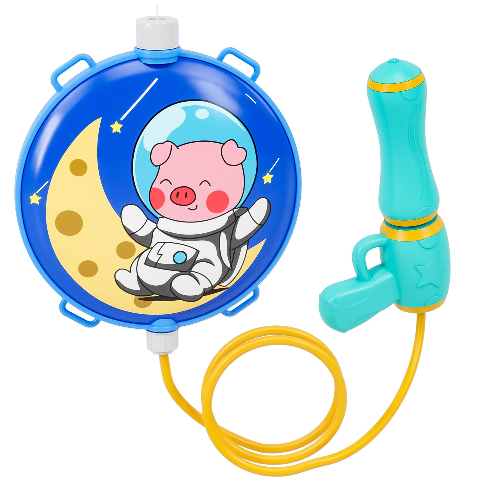 DY-GO Kids Water Gun Backpack - Adjustable Strap Water Blaster Toy for Toddlers Ages 3-5 | Portable Outdoor Water Shooter for Summer Pool, Beach & Bath Time Fun | Space Pigs Design | Perfect for Backyard Games, Birthday Parties & Water Play Activities