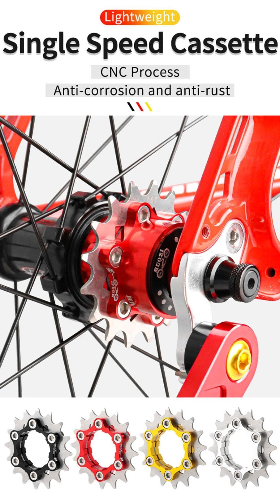Single Speed Bike Conversion Kit - 12T to 22T Bicycle Cassette & Spacers Set for Urban Commuting & Fixie Bikes - Perfect for DIY Bike Projects & Gear Simplification