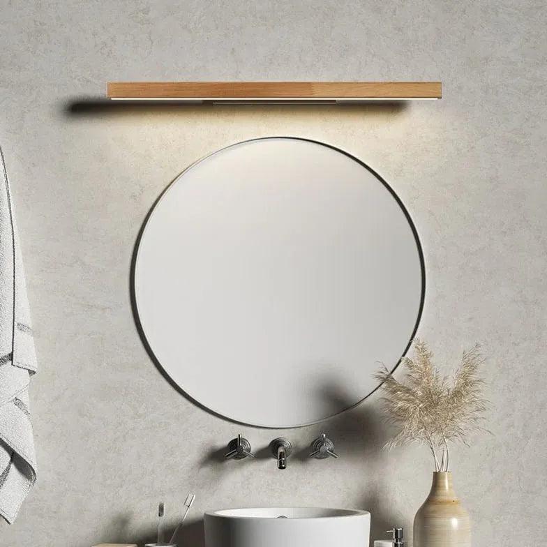 Minimalist Linear Wooden LED Mirror Lights - Modern Bathroom Vanity Lighting for Home Decor & Makeup Area - Perfect for Bedrooms, Bathrooms, and Dressing Rooms