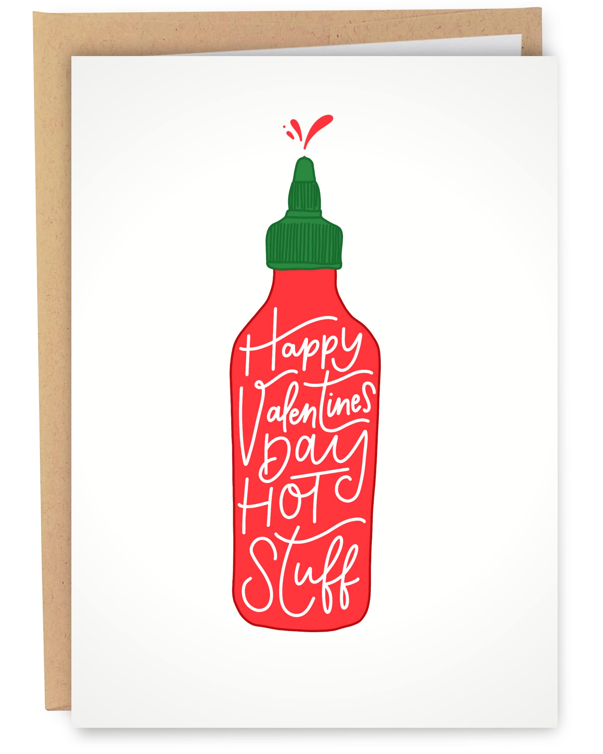 Funny Valentine's Day Card for Him or Her - Hot Sauce Themed Romantic Greeting Card | Perfect for Husband, Wife, Boyfriend or Girlfriend | Great for Valentine's Gifts, Anniversaries & Couples' Humor
