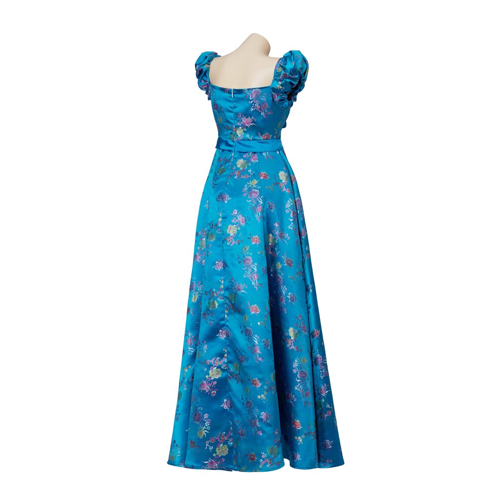 Women's Giselle Blue Floral Dress - Elegant Halloween Princess Costume & Ball Gown for Parties, Cosplay, and Special Occasions | Perfect for Costume Events, Theater Performances, and Photo Shoots