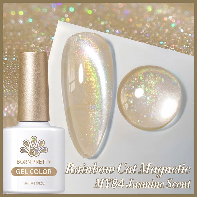 Magnetic Gel Nail Polish - Water Light Cat MY84 Jasmine Scented 10ml UV LED Soak Off Nail Art Polish for Salon & Home Manicure