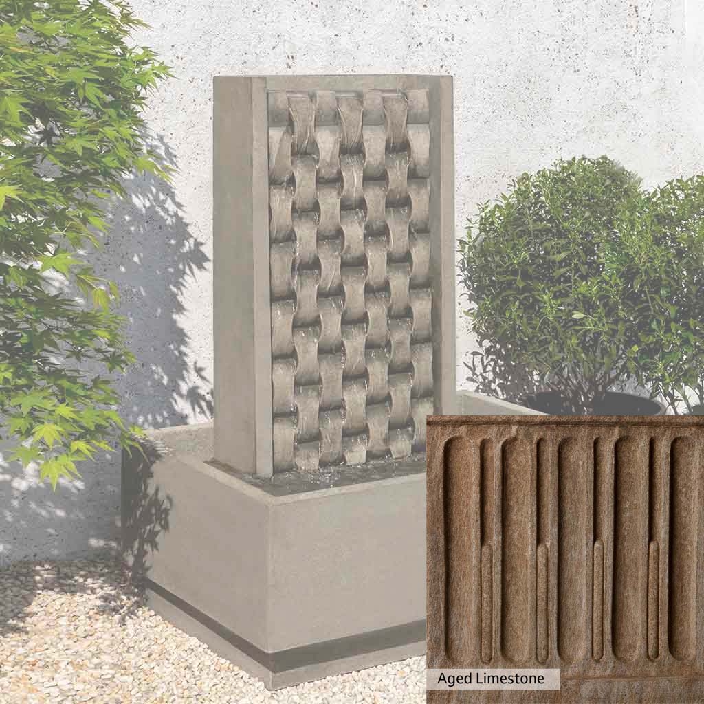 Campania International M Weave Outdoor Garden Fountain - Classic Woven Design for Patio, Yard, and Landscape Decor - Perfect for Relaxing Garden Ambiance
