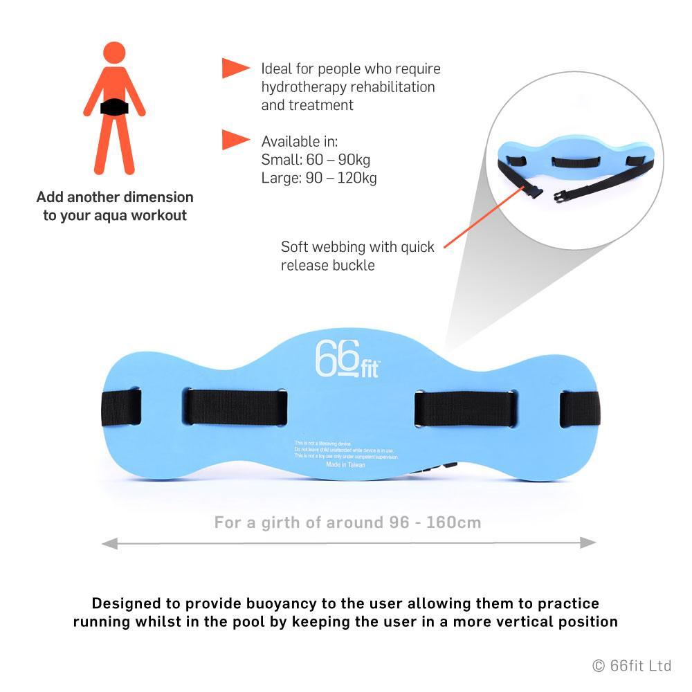66Fit Aqua Jogger Belt - Premium Floating Belt for Water Aerobics, Swimming & Pool Workouts - Adjustable Waist Support for Adults - Ideal for Aqua Jogging, Water Therapy & Fitness Training