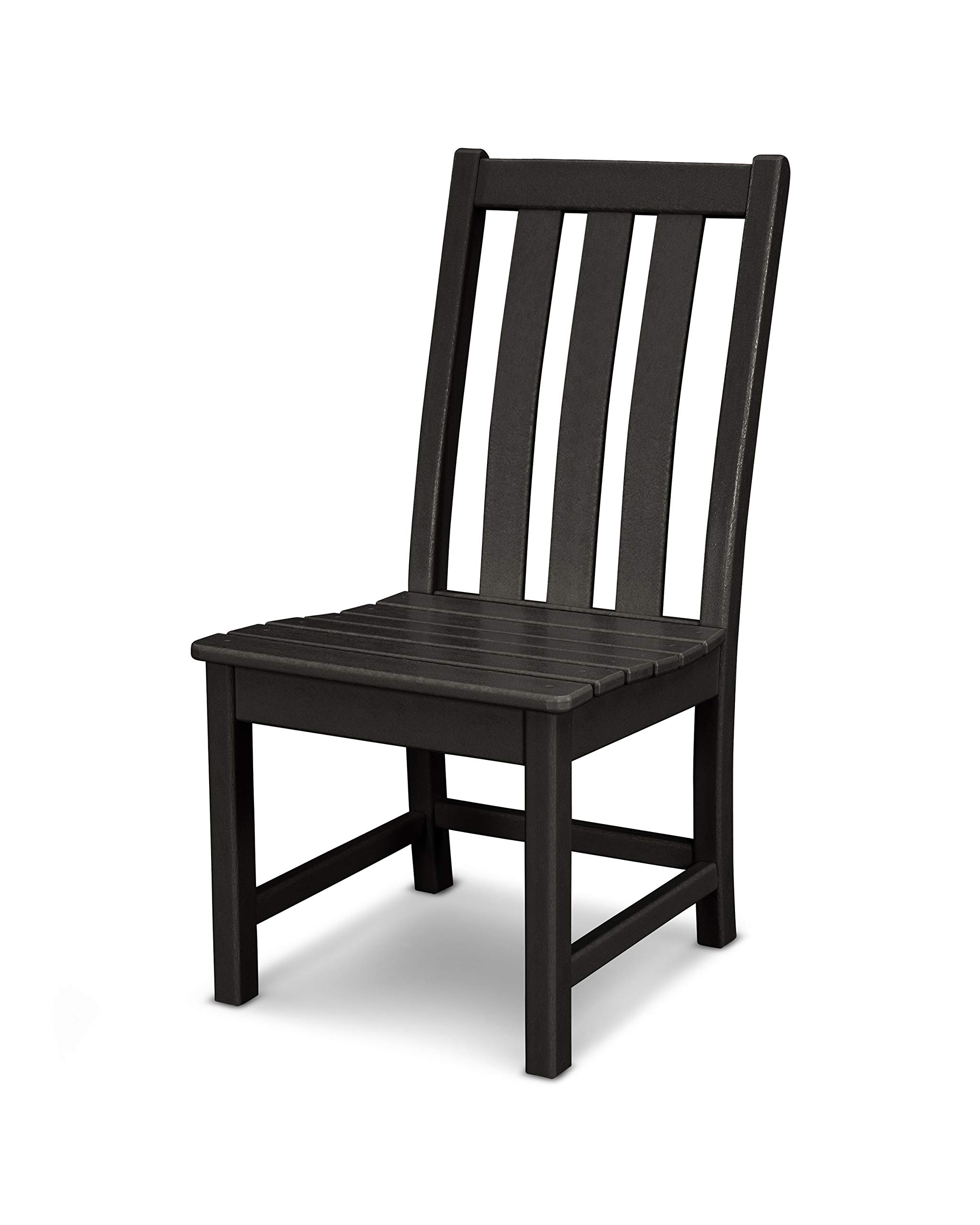 POLYWOOD® Vineyard Dining Side Chair - Black Outdoor Patio Furniture for Garden, Poolside, and Restaurant Use