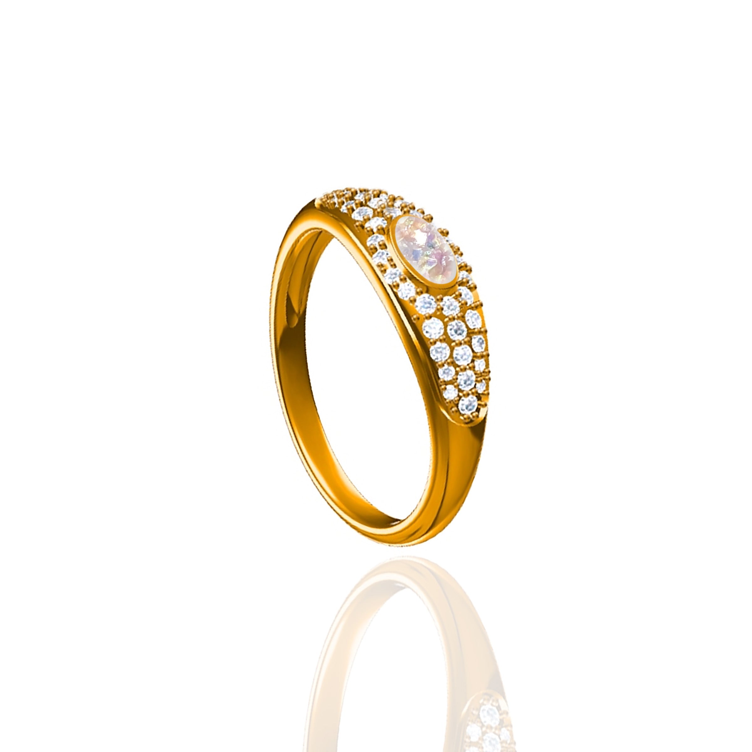 Celestial Glow Ashes Ring - Memorial Jewelry for Loved Ones | Cremation Keepsake for Women & Men | Perfect for Remembrance, Funeral & Special Occasions