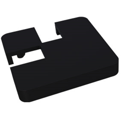 90 Degree Offset Notched Cap with Extended Lip - Semi Frameless Post Cap for Deck, Fence, and Outdoor Railings