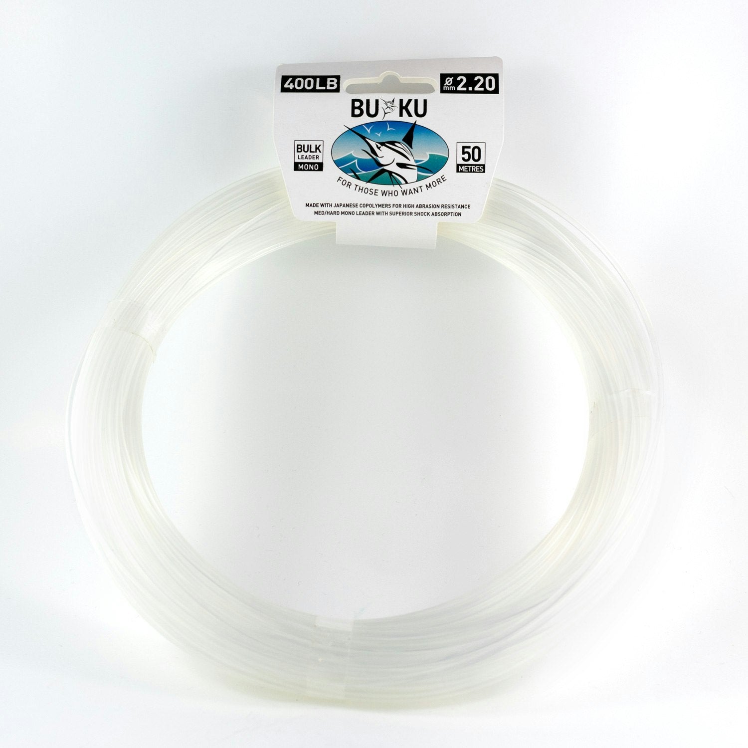 Buku Mono Bulk Leader Coils - Premium Fishing Line for Saltwater & Freshwater - Strong & Durable Coils for Bass, Trout & Saltwater Fishing - Perfect for Casting, Trolling & Shore Fishing