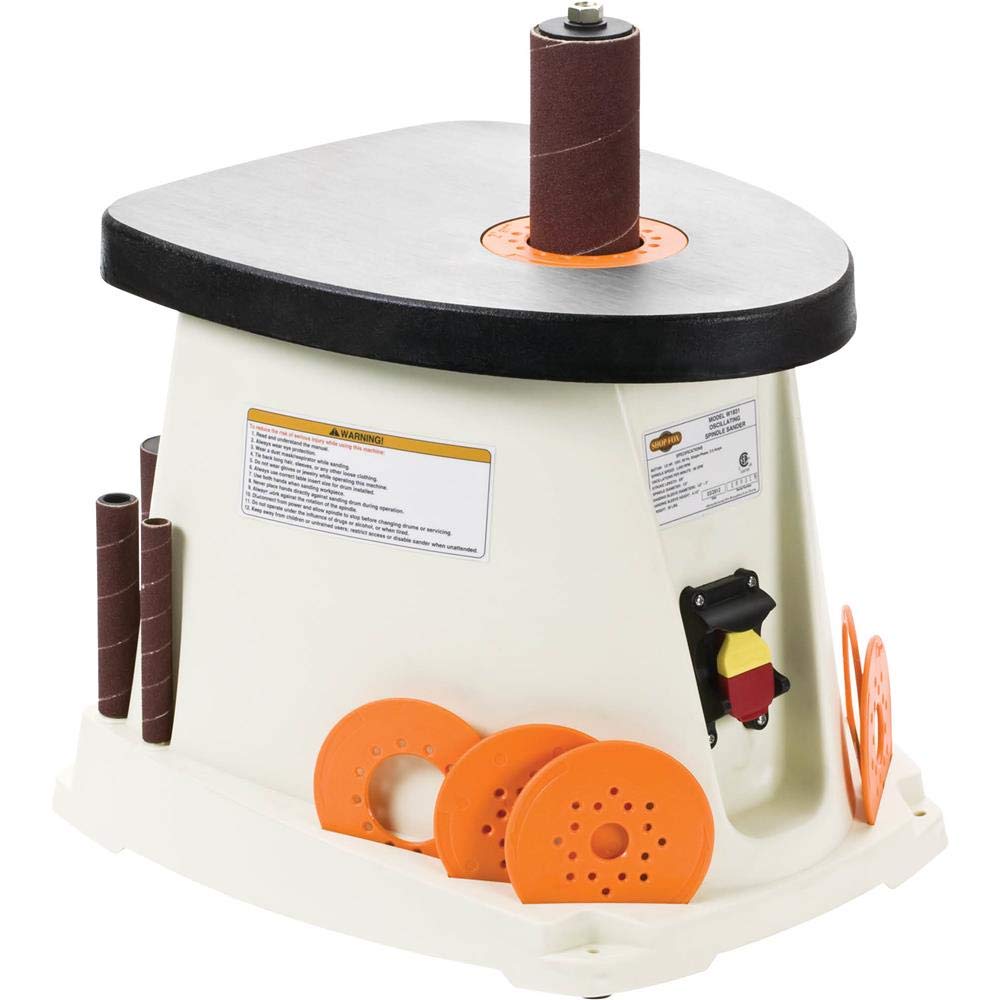 Shop Fox W1831 1/2 HP Single Phase Oscillating Spindle Sander - Professional Woodworking Tool for Sanding Curves, Edges & Contours - Perfect for Furniture Making, Cabinet Refinishing & DIY Projects