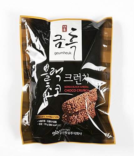 Premium Korean Black Ginseng Chocolate Crunch - Antioxidant-Rich Superfood Snack for Energy Boost & Immune Support - Perfect for On-the-Go, Workouts & Healthy Treats