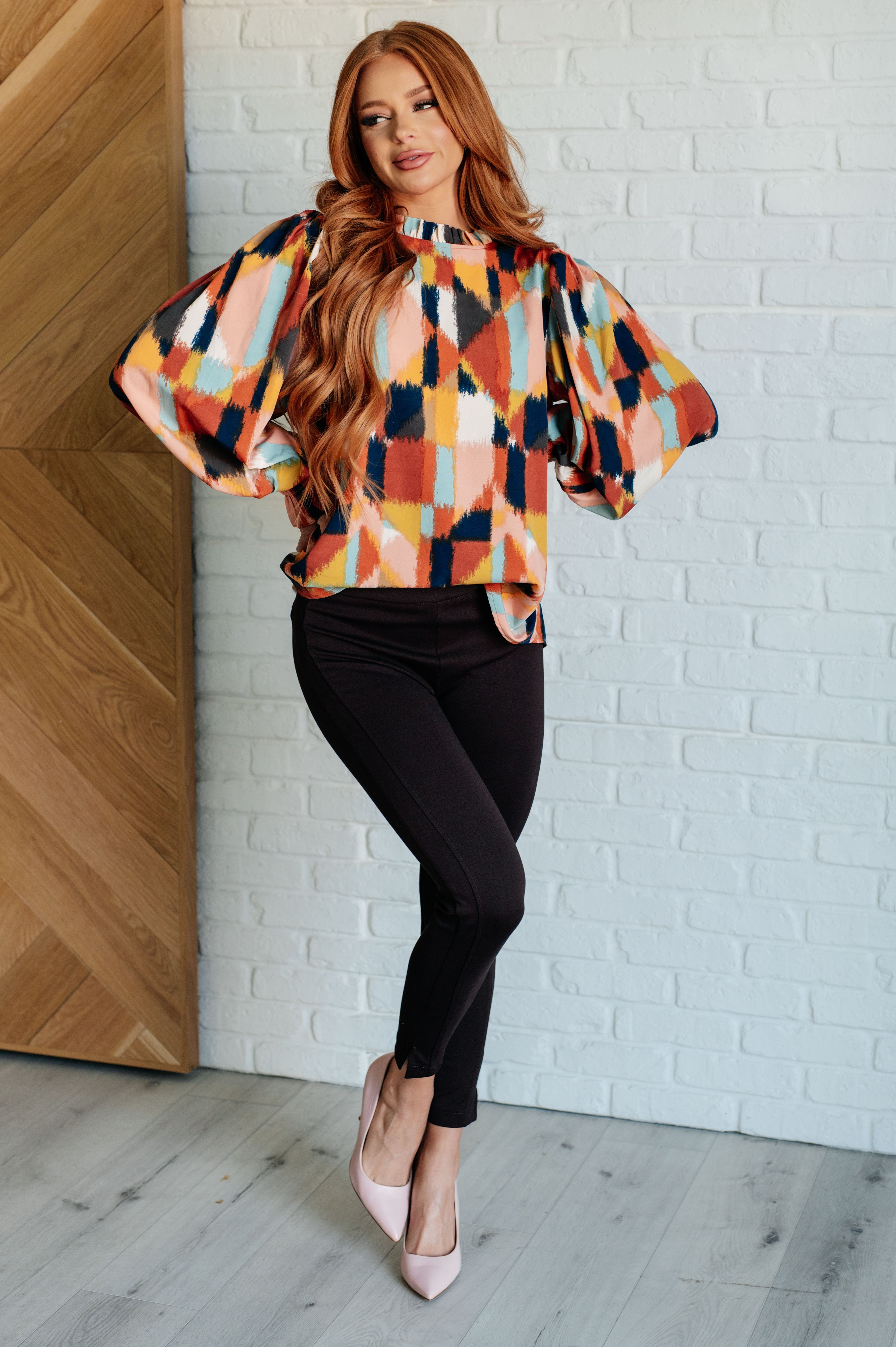 Stylish Call It What It Is Mod Print Blouse - Trendy 60s Inspired Top for Women | Perfect for Casual Outings, Office Wear & Retro-Themed Parties