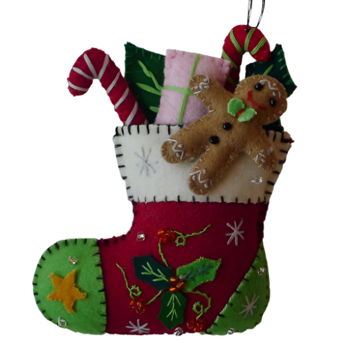 5 Pack Christmas Red Stockings with Gifts & Gingerbread Decorations - Perfect for Holiday Decor, Fireplace Mantel, and Festive Home Staging