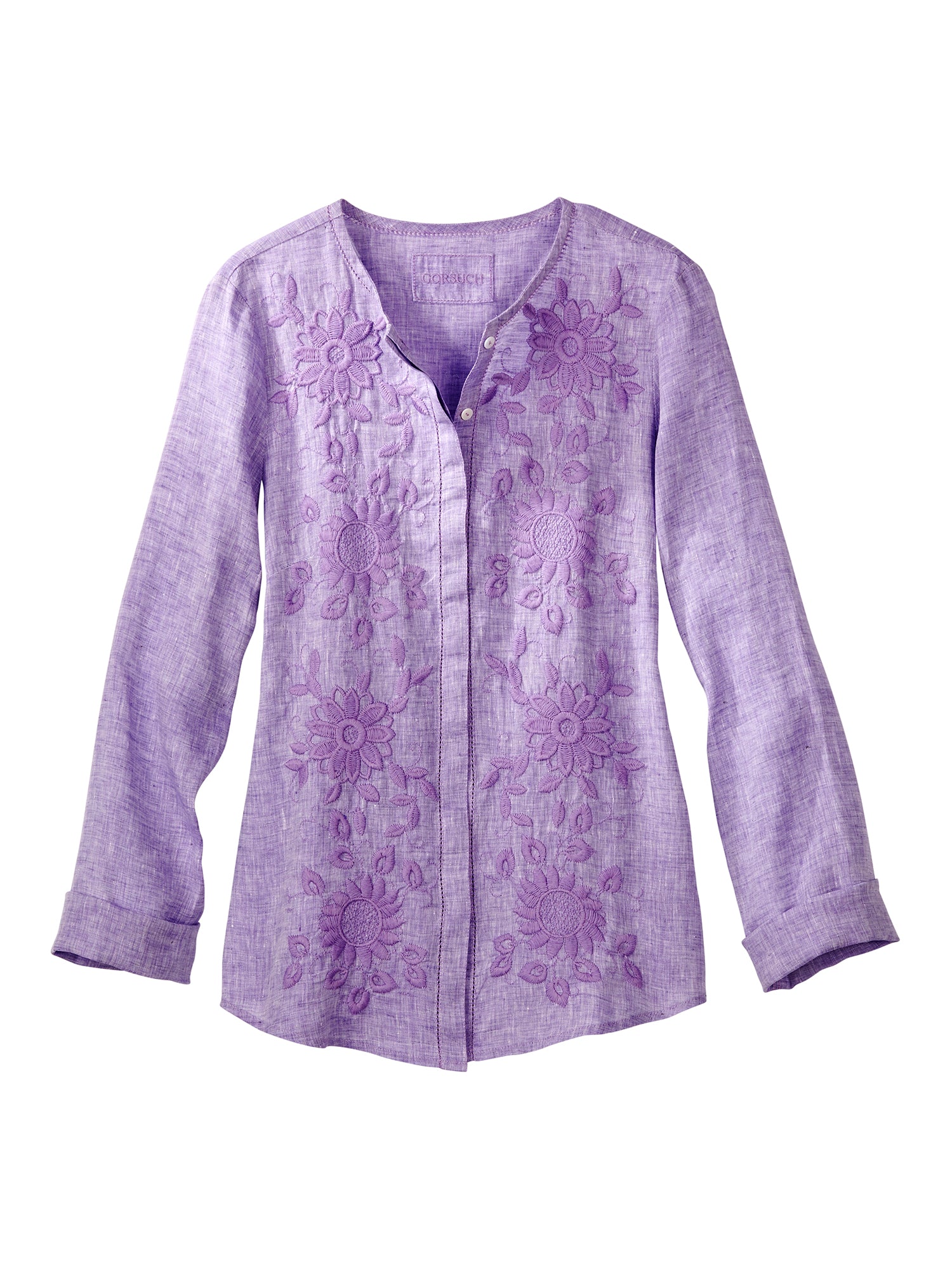Cece Embroidered Linen Shirt for Women - Breathable Summer Blouse with Floral Embroidery | Casual Office Wear & Vacation Outfit