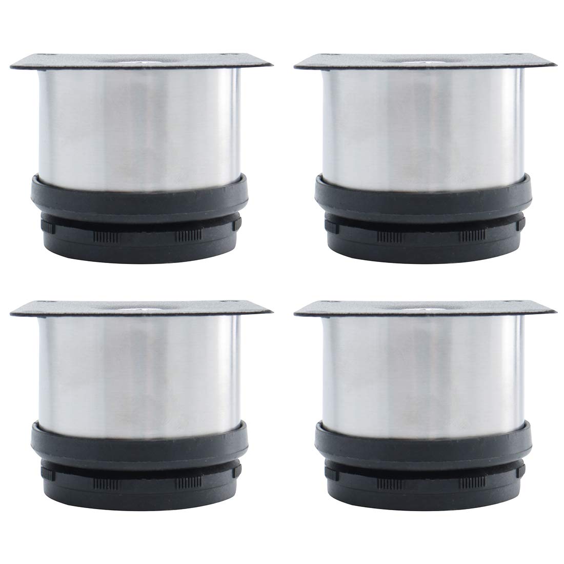 uxcell 2 Inch Stainless Steel Adjustable Furniture Legs - Set of 4 for Sofa, Table, Cabinet, Wardrobe & Shelves | Heavy Duty Worktop Feet Replacement | Perfect for Home Office & Kitchen Counter Height Adjustment
