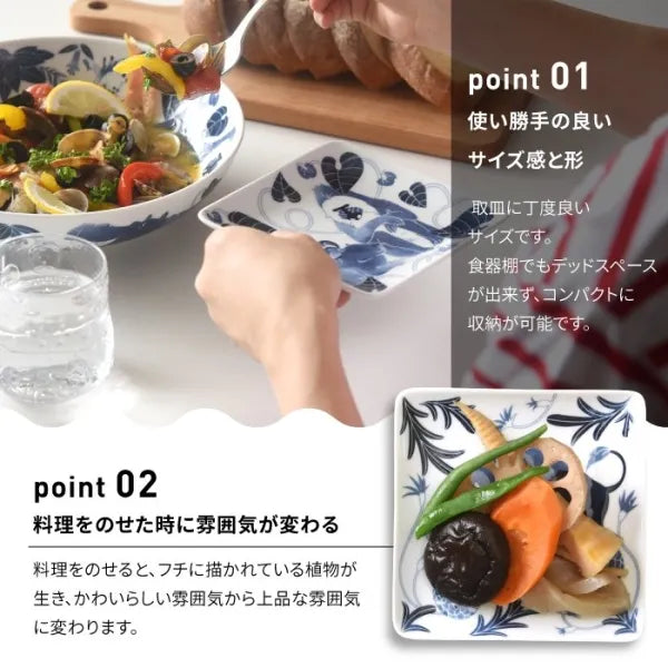 Premium Japanese Hasami Yaki Square Small Plates - Set of 5 Animal Design Ceramic Dishes for Sushi, Desserts & Home Decor