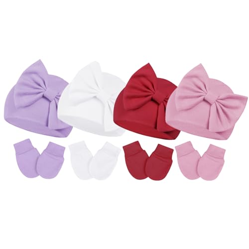 04pcs White & Purple & Red & Deep Pink