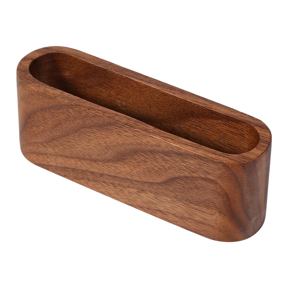 CHICIRIS Walnut Wood Business Card Holder - Elegant Office Desk Organizer, Wooden Name Card Display Case, Desktop Decorative Gift for Professionals (Brown) - Perfect for Corporate Gifts, Executive Desks & Reception Areas
