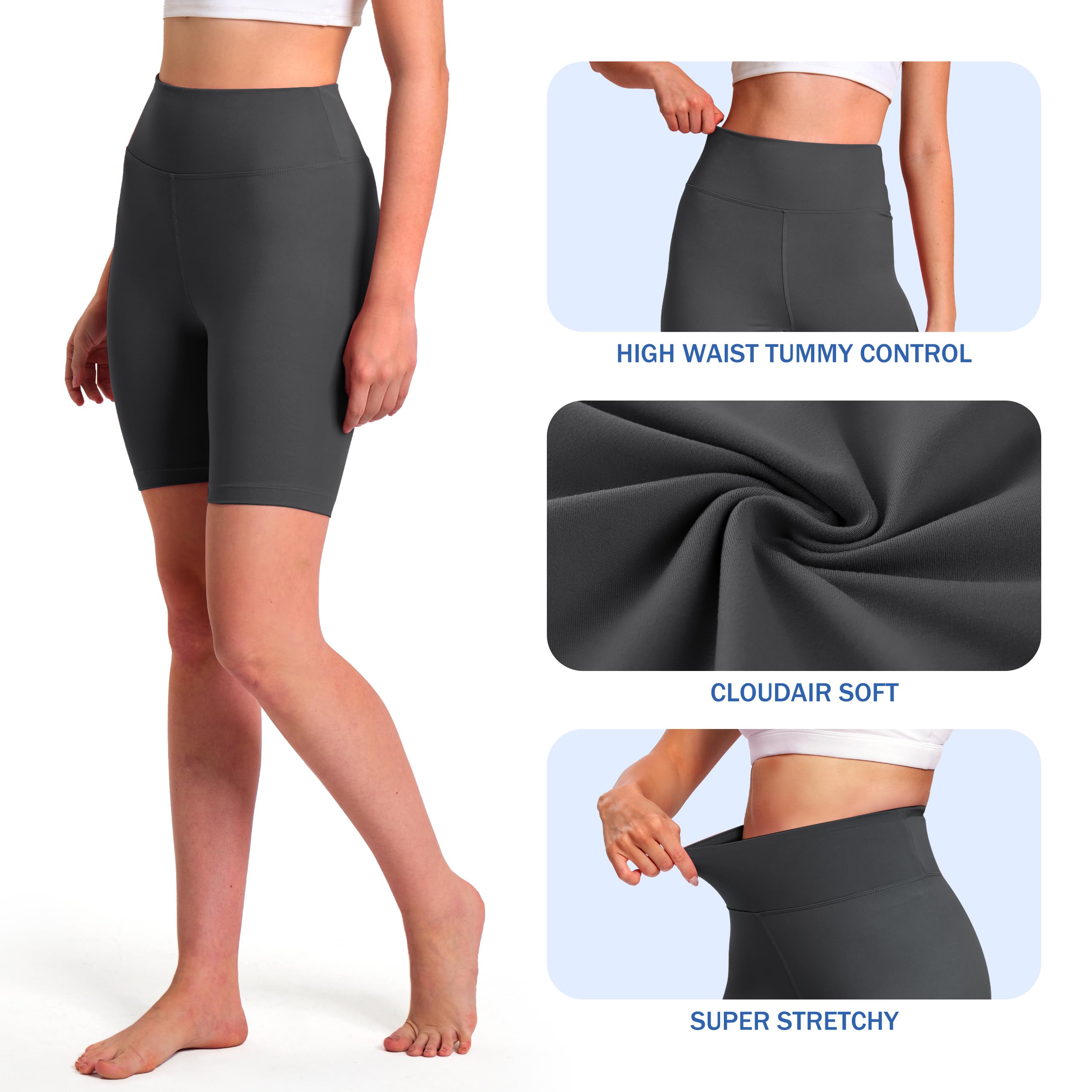 VALANDY Women's High Waisted Biker Shorts - 8