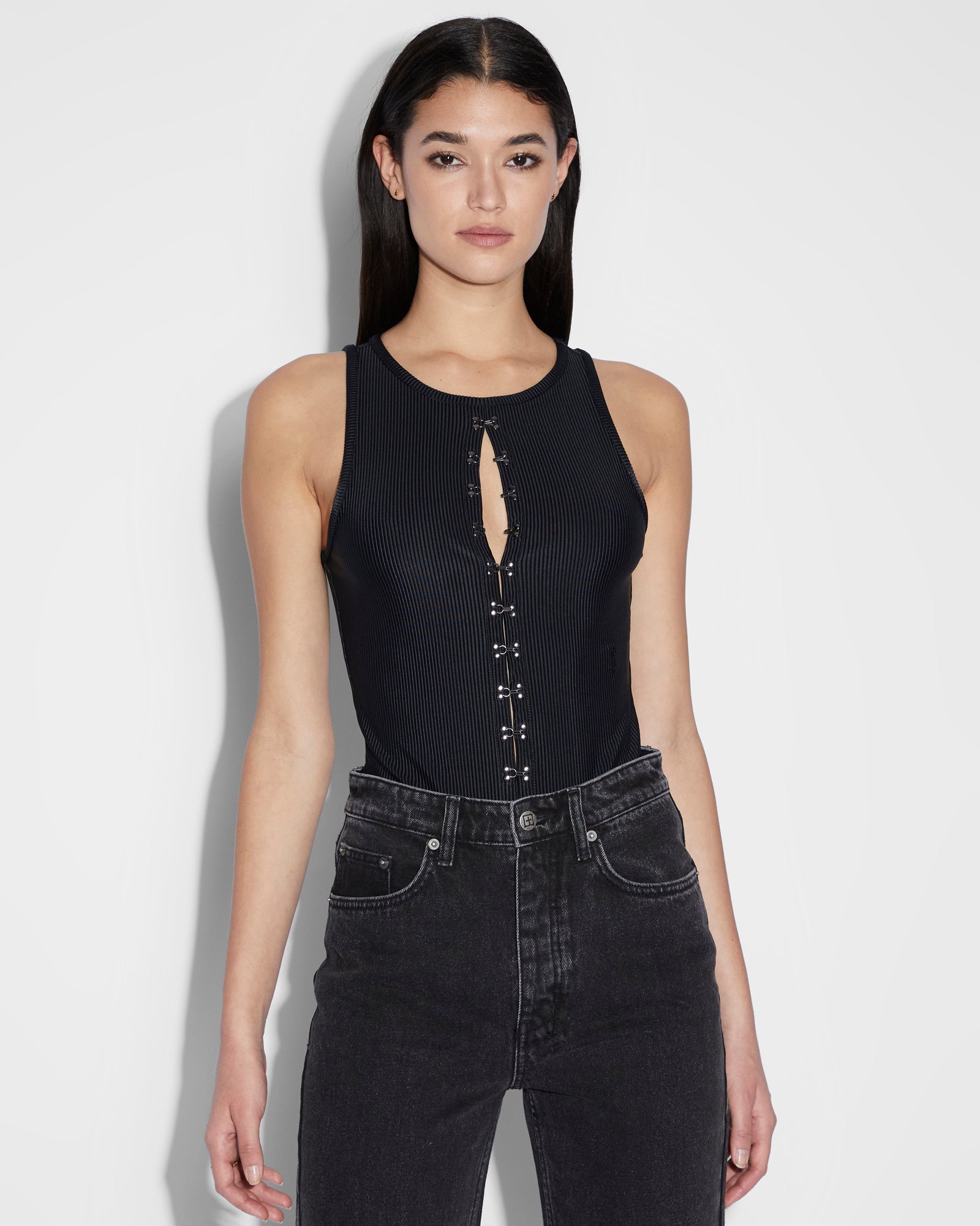 UNDONE BODYSUIT BLACK - Women's Sexy Stretchy Bodysuit for Night Out & Club Wear - Perfect for Parties, Date Nights & Special Occasions