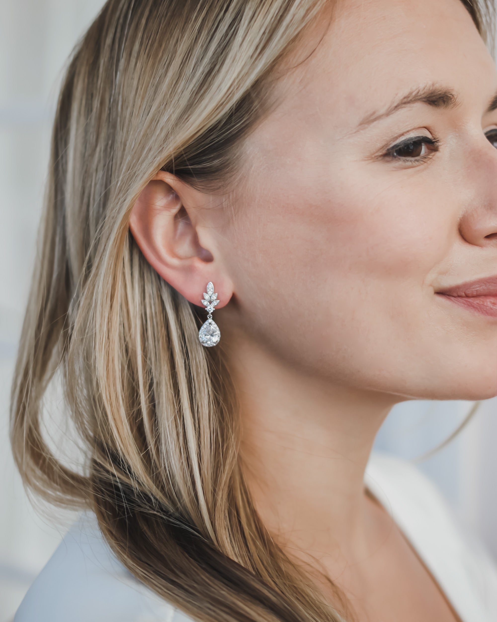 Emilia Floral CZ Stud Earrings for Women - Sparkling Cubic Zirconia Flower Earrings - Perfect for Weddings, Parties & Everyday Wear