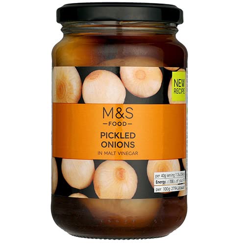 Marks and Spencer Pickled Onions 340g - Tangy & Crunchy British Pickles for Sandwiches, Salads & Cheese Boards