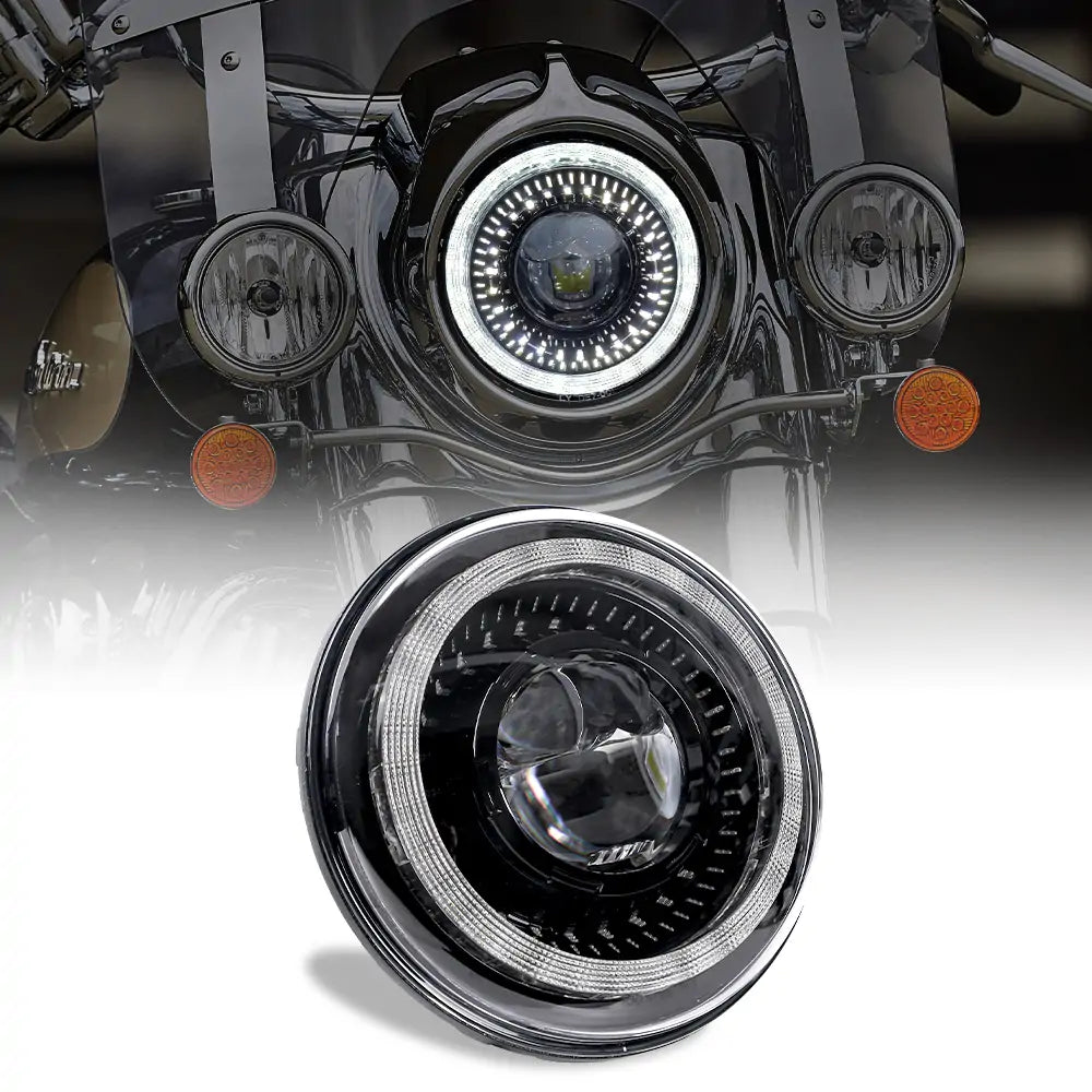 LOYO 7 Inch LED Headlight for Harley Davidson Electra Glide Road King Softail - High Brightness Waterproof Motorcycle Headlamp - Perfect for Night Riding & Off-Road Adventures