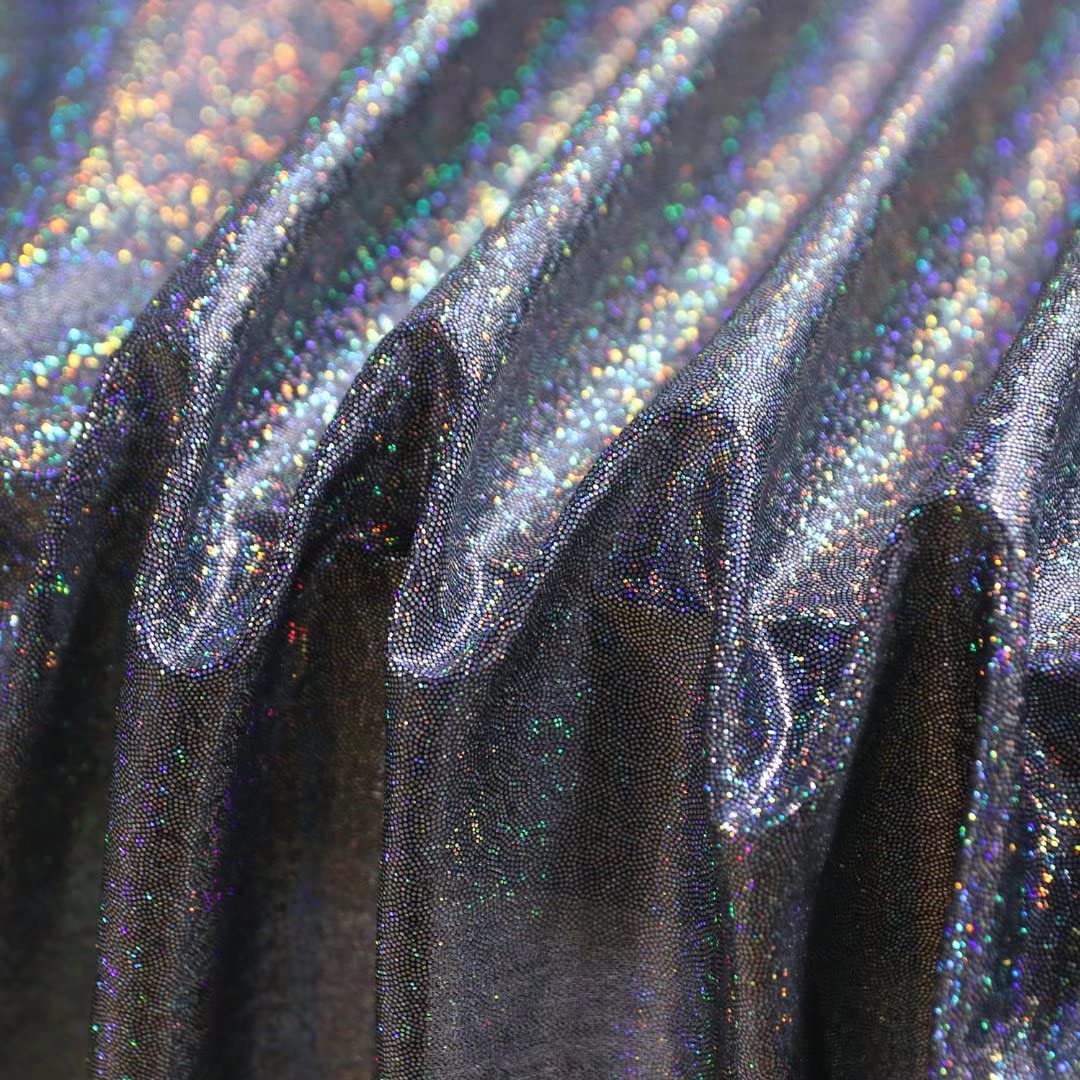 Fitable Sequin Tablecloth 90x156 Inch - Black & Silver Glitter Table Cover for Wedding, Baby Shower, Birthday Party, Holiday Banquet | Sparkling Laser Rectangle Table Overlay for Cake Table & Special Events