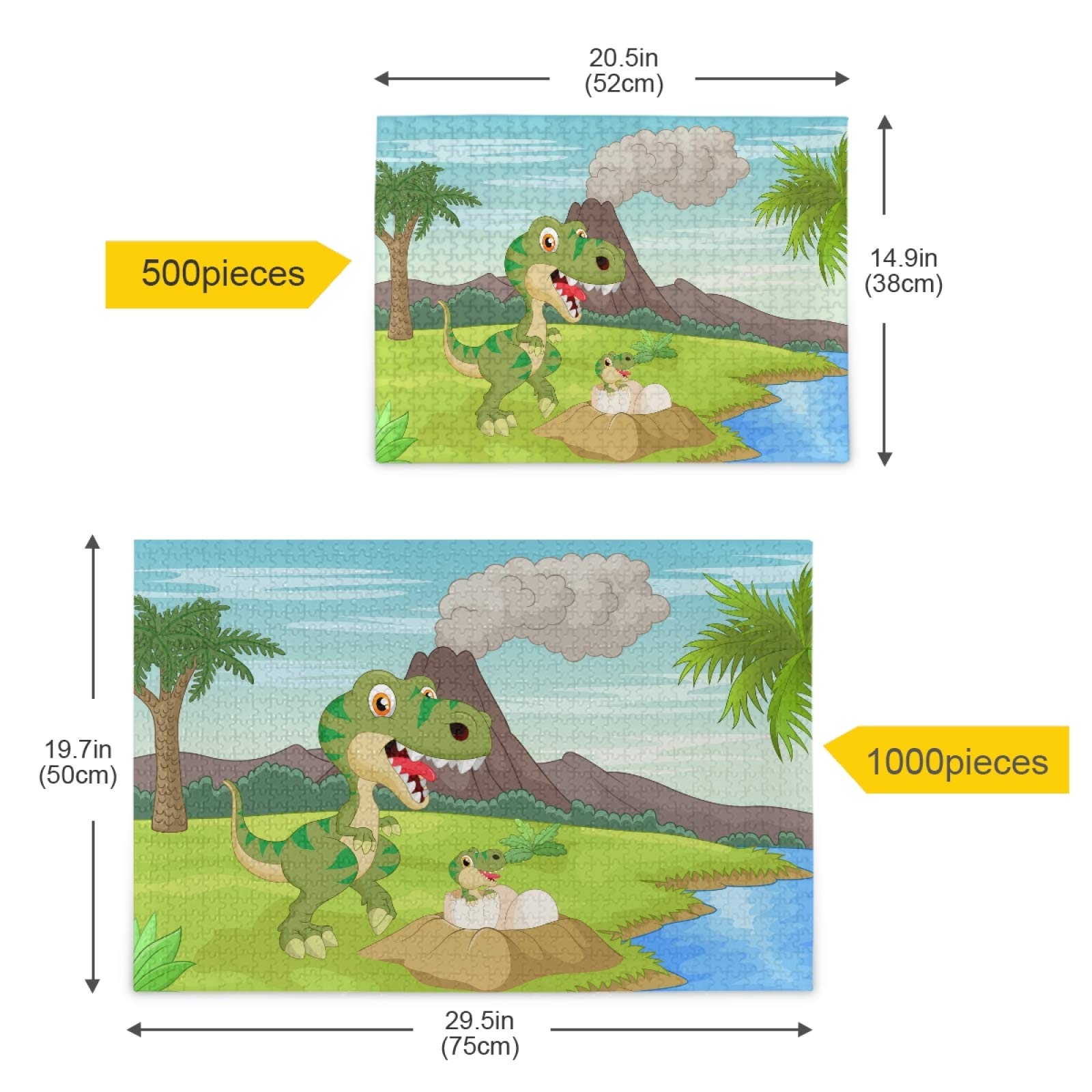 Dinosaur Mother and Baby Hatching 500-Piece Jigsaw Puzzle - Fun Educational Toy for Kids & Adults - Colorful Challenge Game for Family Bonding & Cognitive Development