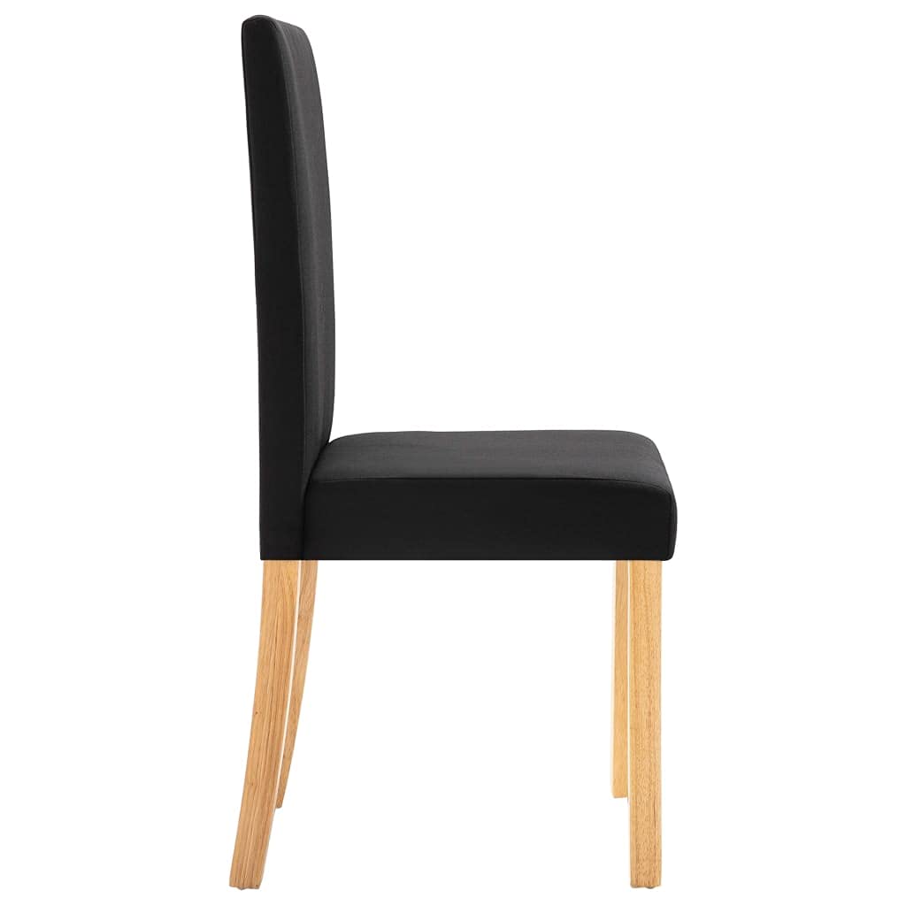 SKM Modern Dining Chairs Set of 4 - Black Fabric Upholstered Kitchen Chairs with Sturdy Metal Legs (Model 9227) - Perfect for Dining Room, Kitchen, Breakfast Nook & Small Spaces