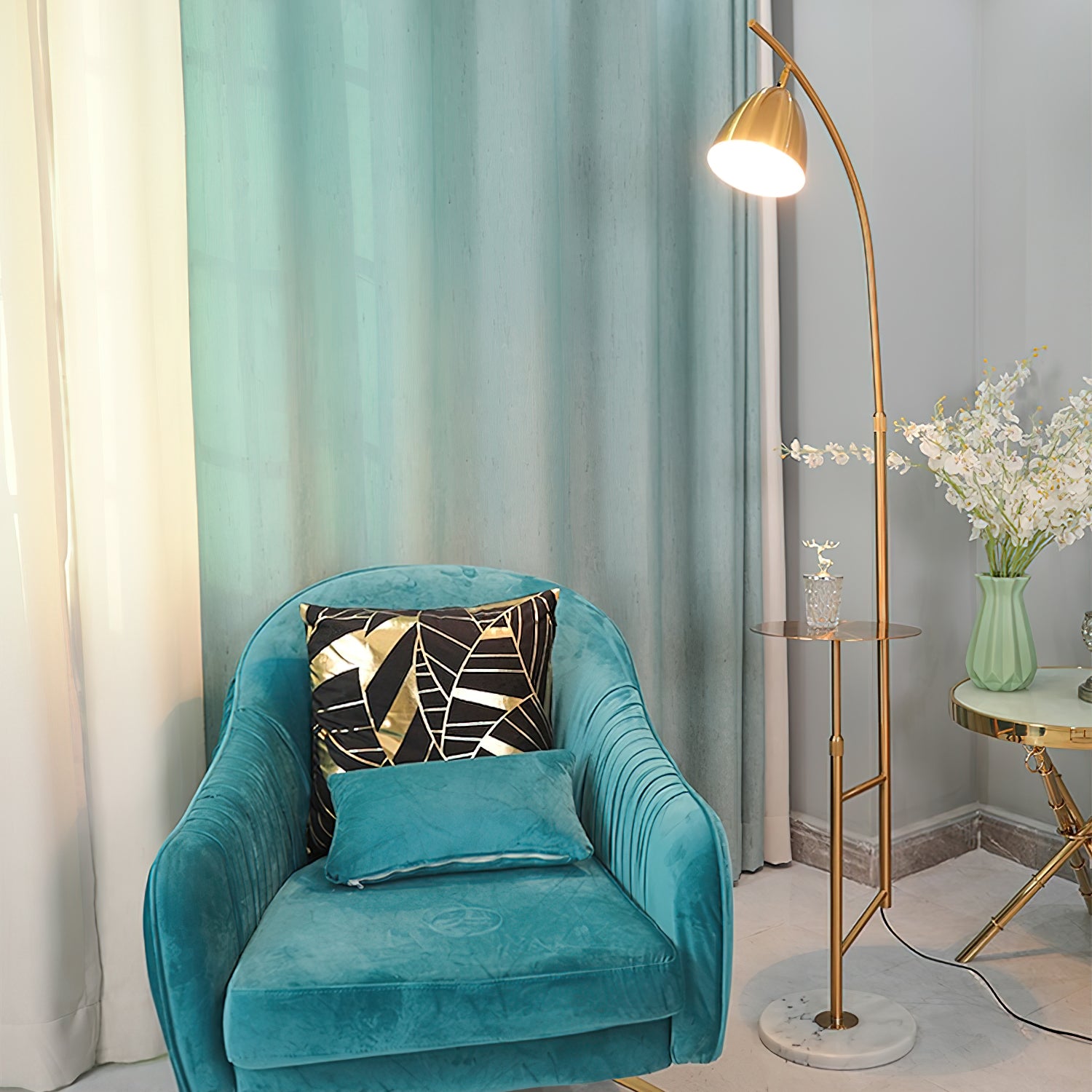 Modern LED Fishing Floor Lamp with Adjustable Brightness - Perfect for Reading, Living Room, and Bedroom Lighting