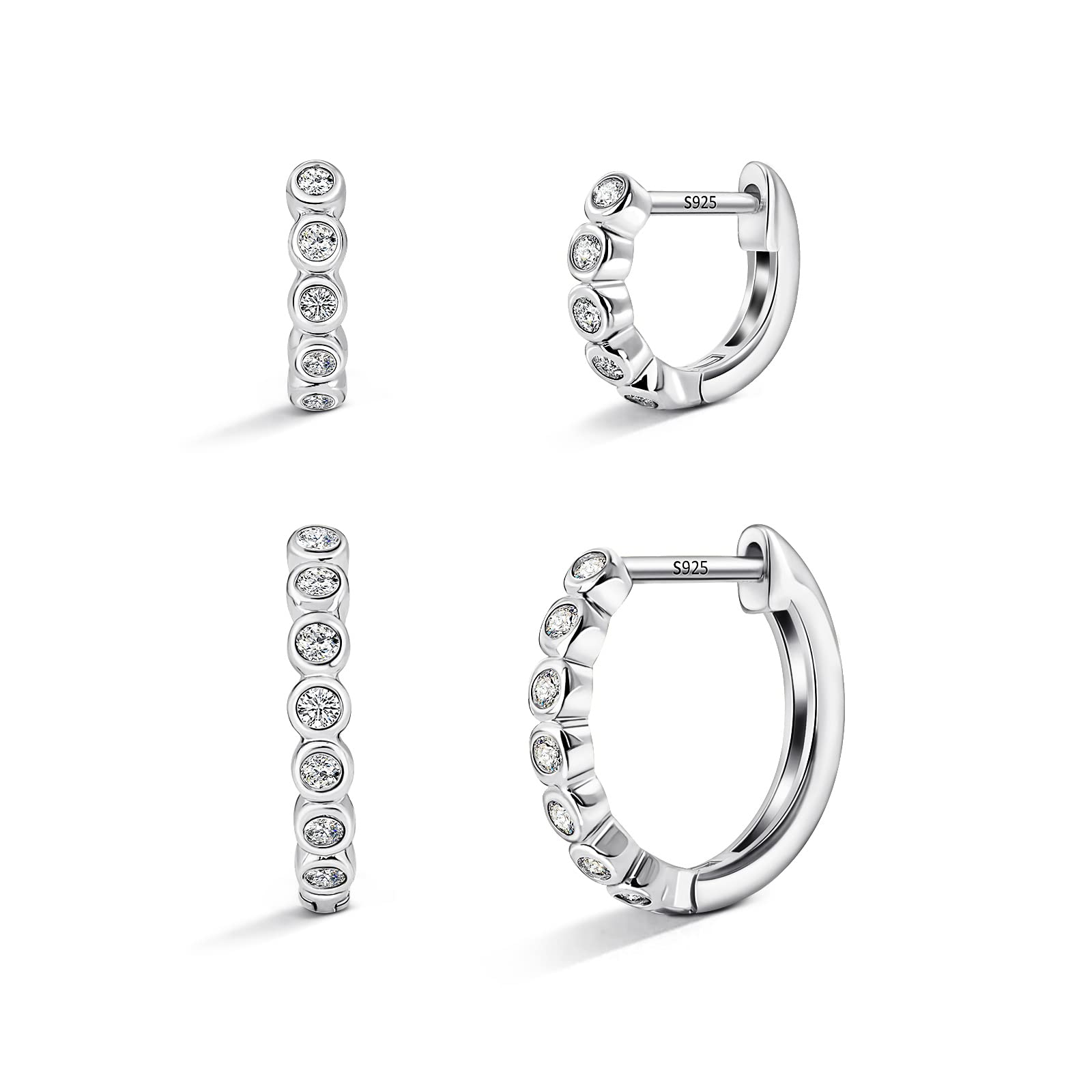 Gold & Silver Hoop Earrings for Women - Hypoallergenic White Gold Plated Stud Earrings - Sensitive Skin Friendly Jewelry - Perfect for Everyday Wear, Parties & Gifts