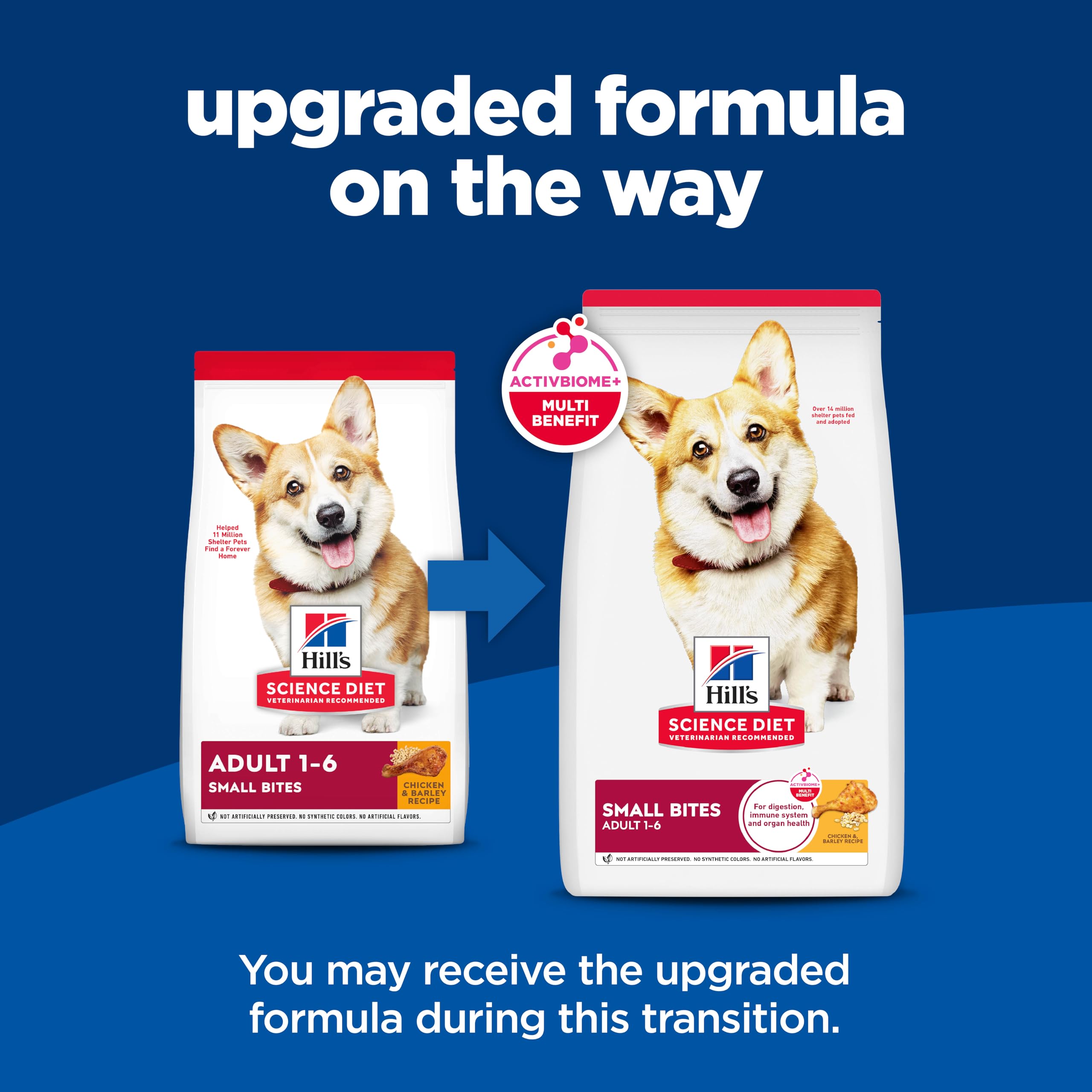 Hill's Science Diet Adult Dry Dog Food - Premium Nutrition for Dogs 1-6 Years, Chicken & Barley Recipe, Small Kibble, 45 lb Bag - Perfect for Small to Medium Breed Dogs at Home or Travel