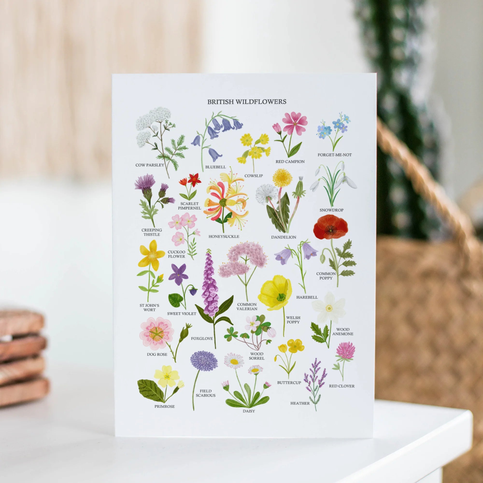 British Wildflowers Greetings Card - Handmade Floral Birthday Card, Thank You Card, Sympathy Card - Perfect for Weddings, Anniversaries & Special Occasions