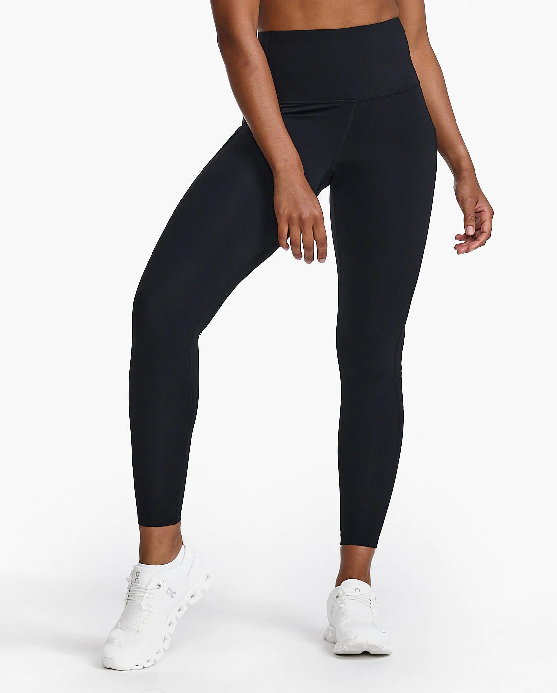 High Rise Compression Tights for Women - Form Line Up Black & White | Workout, Yoga, Running & Gym Performance Leggings