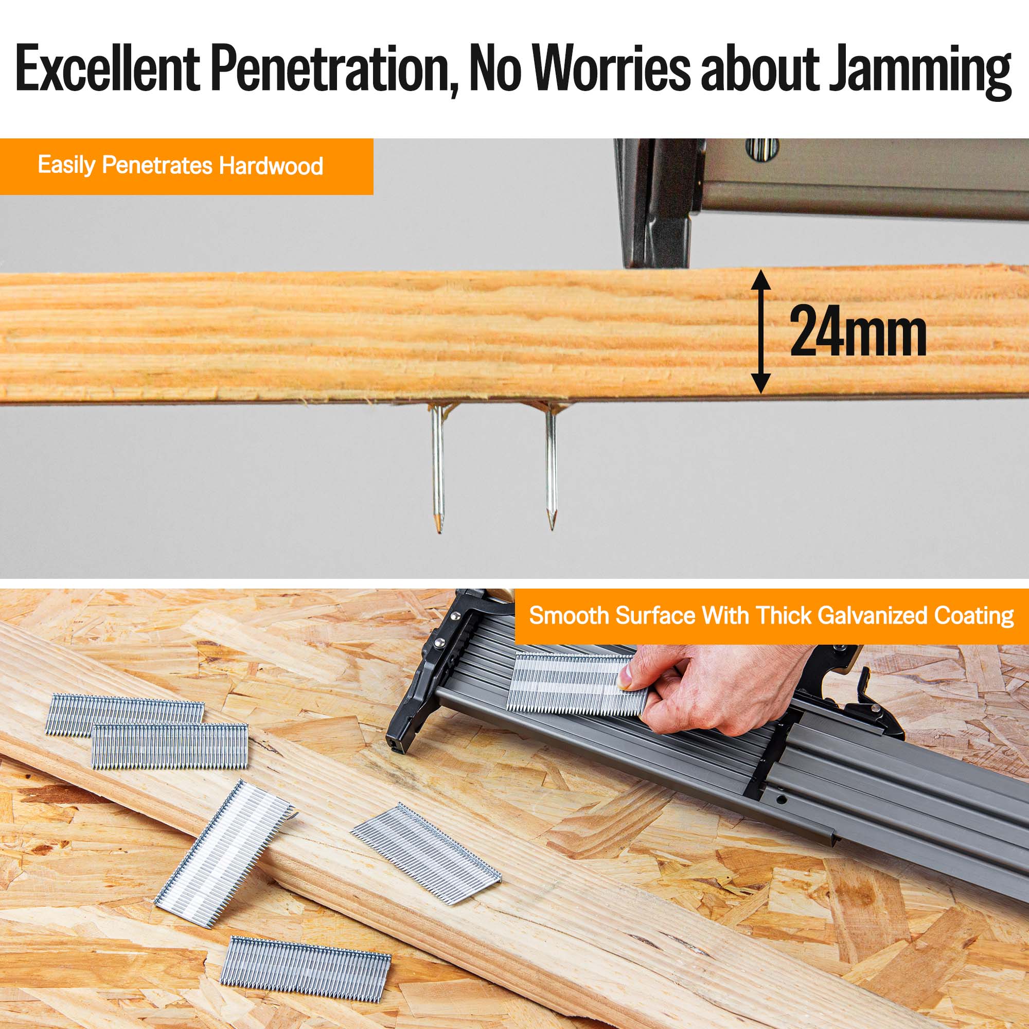 14 Gauge Concrete T Nails - Glue Collated 1.5