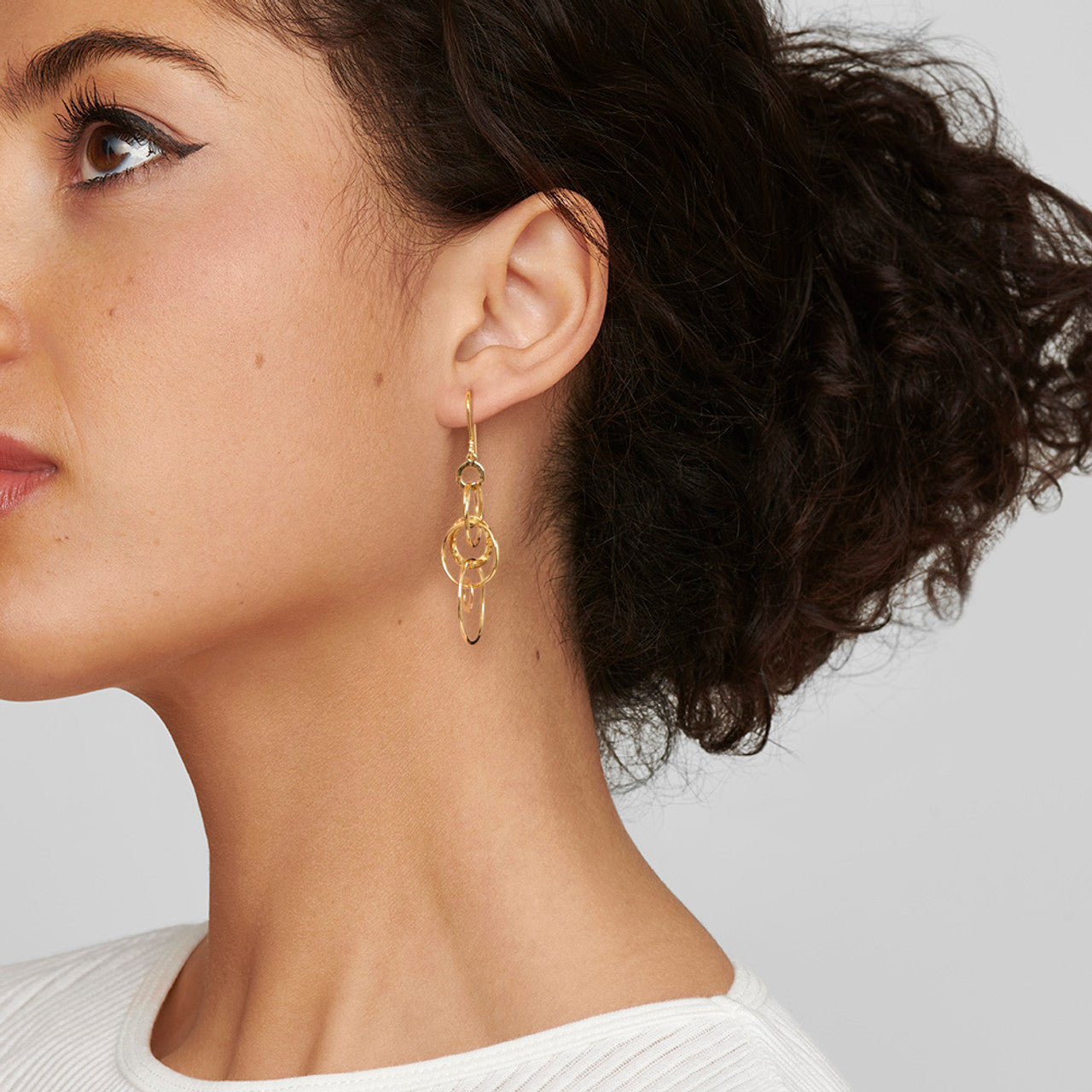 18K Gold Mini Hammered Jet Set Earrings - Elegant Dainty Jewelry for Women, Perfect for Parties, Weddings & Everyday Wear