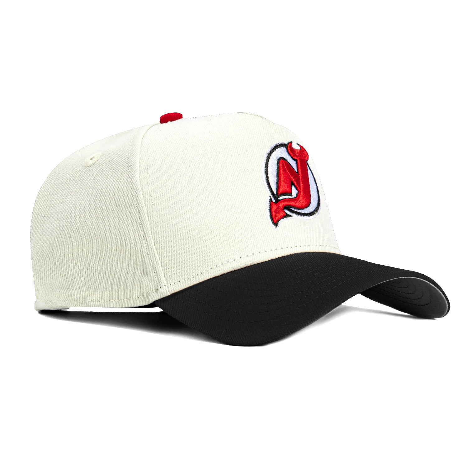 New Era 9Forty A-Frame New Jersey Devils Snapback Cap - White & Black | Adjustable Baseball Hat for Men & Women | Perfect for Sports Games, Streetwear Fashion & Casual Outfits