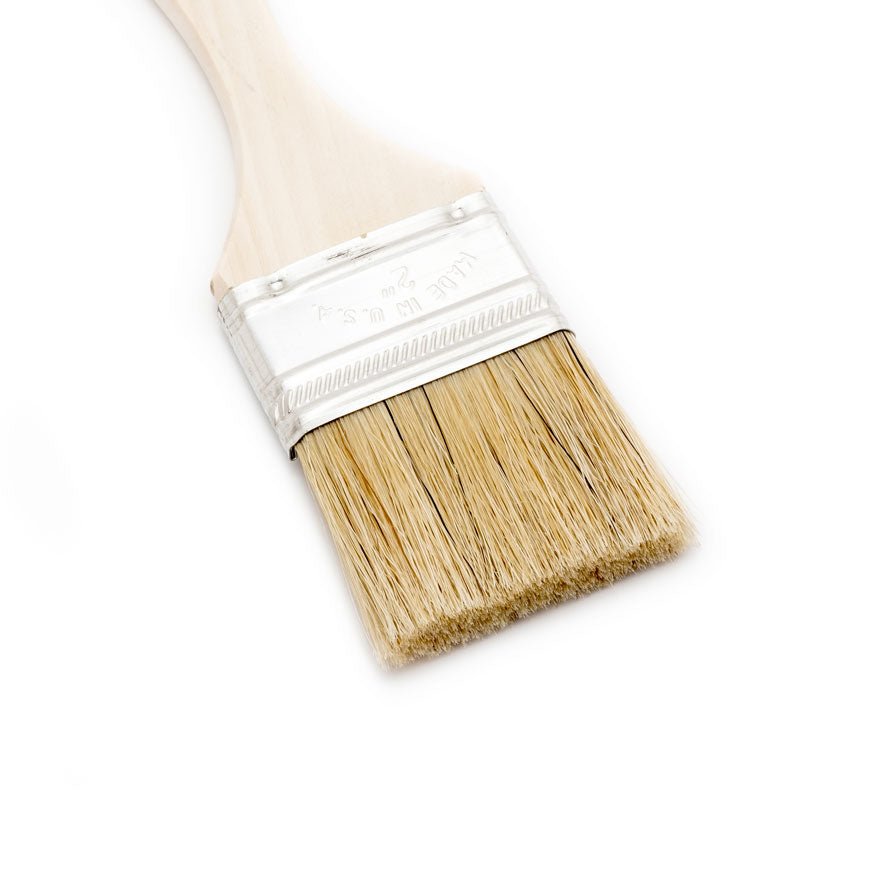 2 Pack Wide Flat Paint Brushes with Natural Bristles & Wooden Handle - Perfect for Oil, Acrylic Painting, Wall Trim and DIY Home Decor Projects