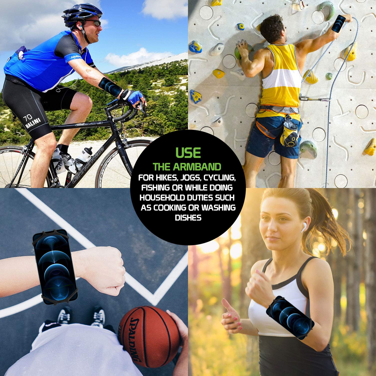 Universal Adjustable Sports Armband for iPhone, Samsung Galaxy & Google Pixel - Running, Jogging & Workout Phone Holder - Perfect for Gym, Hiking & Outdoor Activities