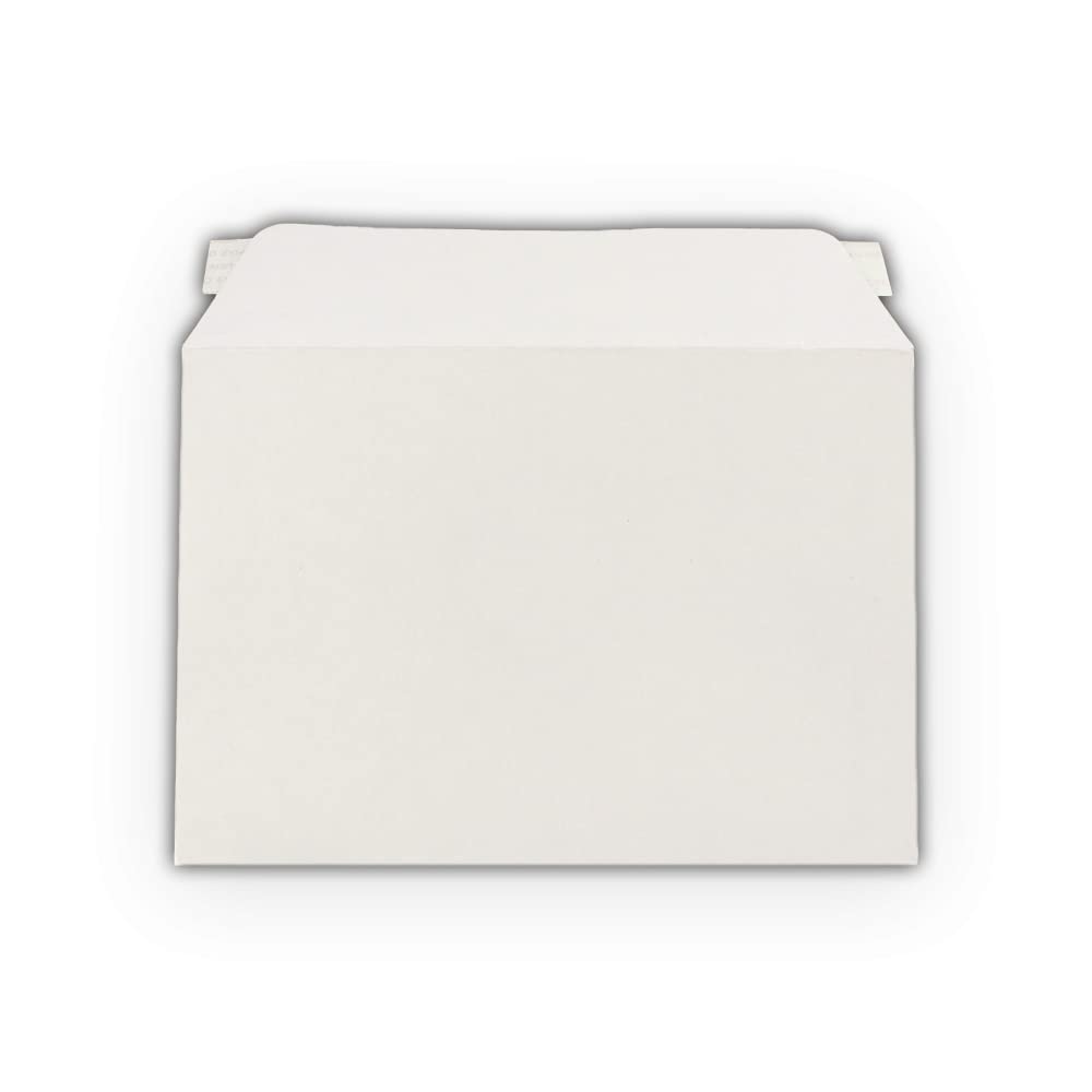 200 Pack EcoSwift 12.5 x 9.5 Inch White Rigid Photo Mailers - Self Seal Cardboard Envelopes for Photos, Documents & Artwork - Perfect for Mailing, Shipping & Protecting Flat Items
