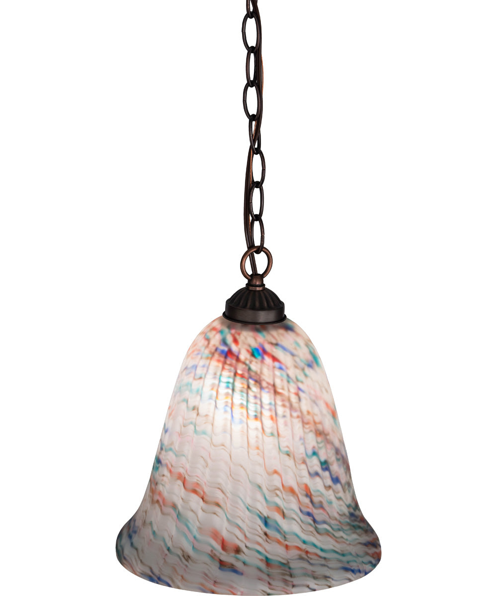 11W Peacock Pate De Verre Pendant Light - Elegant Handcrafted Glass Ceiling Fixture for Dining Room, Bedroom & Living Room Decor