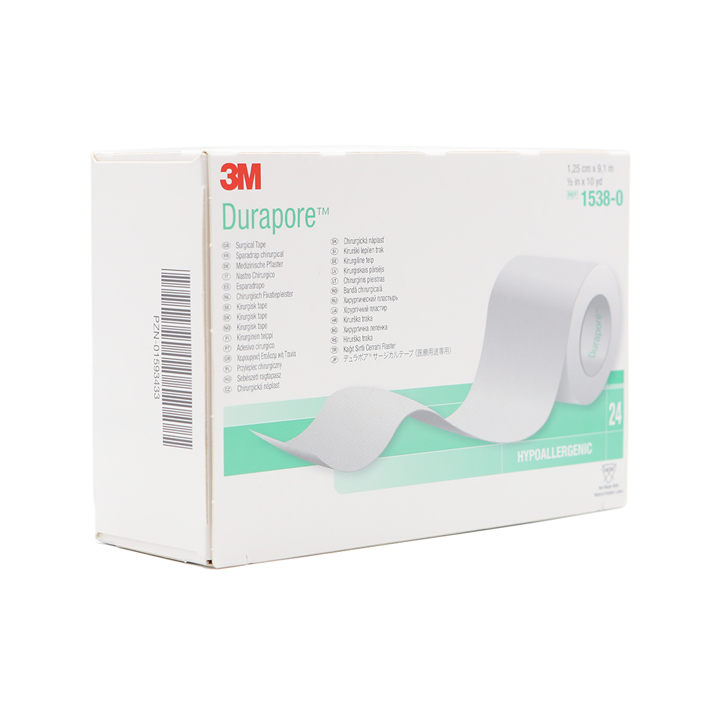 3M Durapore Cloth Surgical Tape 1/2 Inch - Breathable Medical Adhesive Bandage for Wound Care, First Aid, and Sports Injury Protection - Ideal for Hospitals, Clinics, and Home Use
