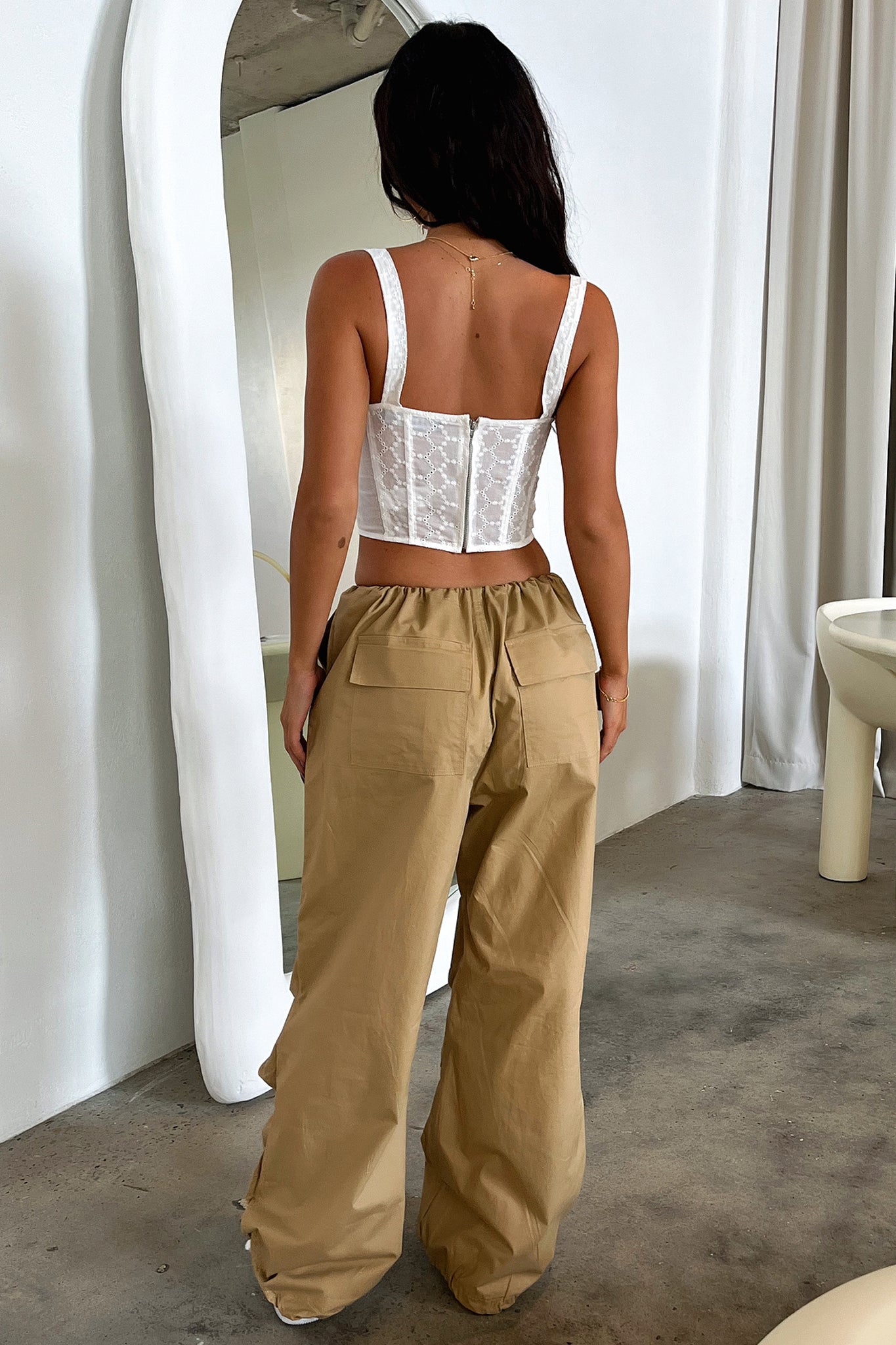 Millana Women's Parachute Pants - Lightweight, Comfortable & Stylish Casual Joggers for Yoga, Travel & Everyday Wear (Tan)