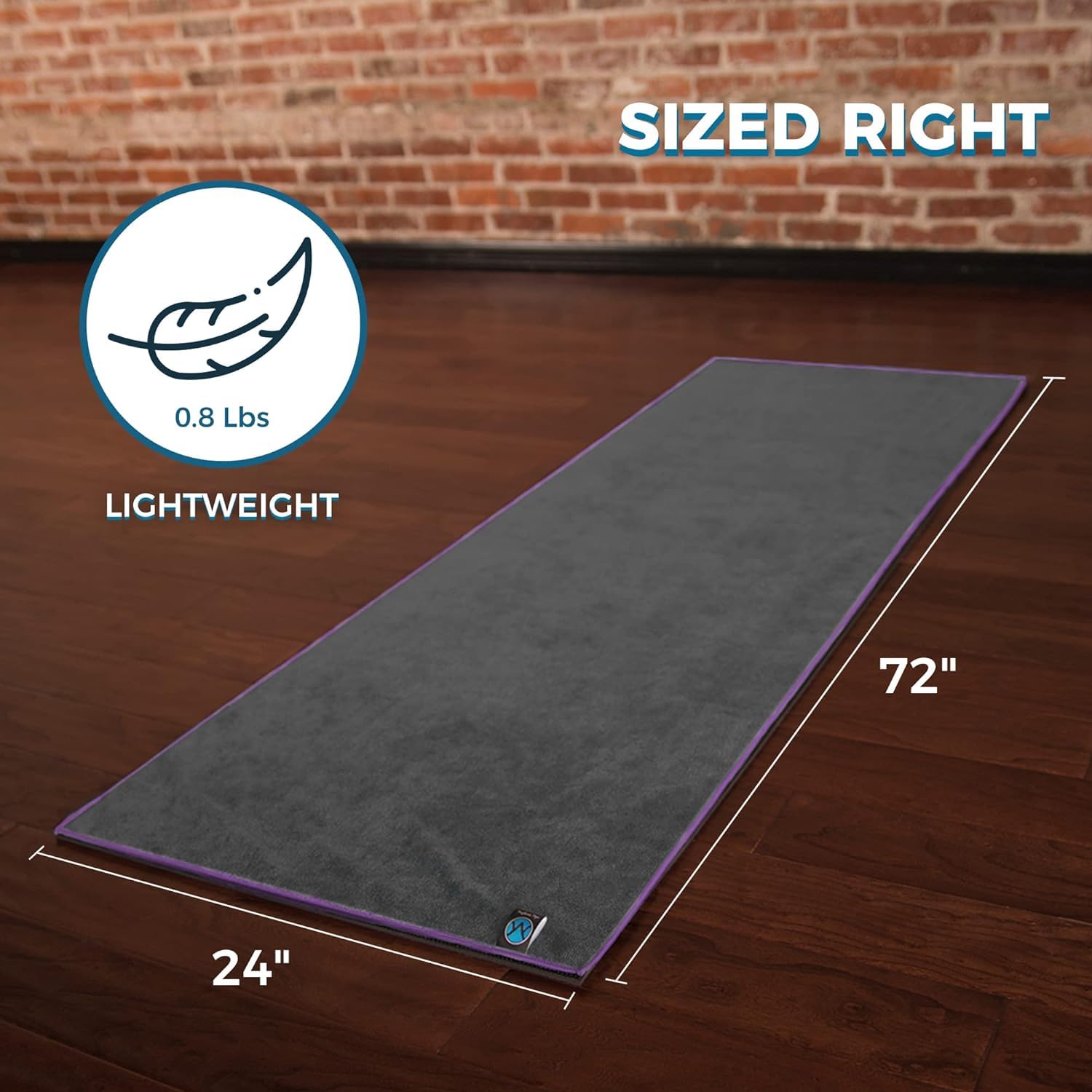Youphoria Non-Slip Yoga Towel - Premium Microfiber Hot Yoga Mat Towel for Sweat Absorption & Enhanced Grip - Perfect for Bikram, Ashtanga & Home Yoga Practice