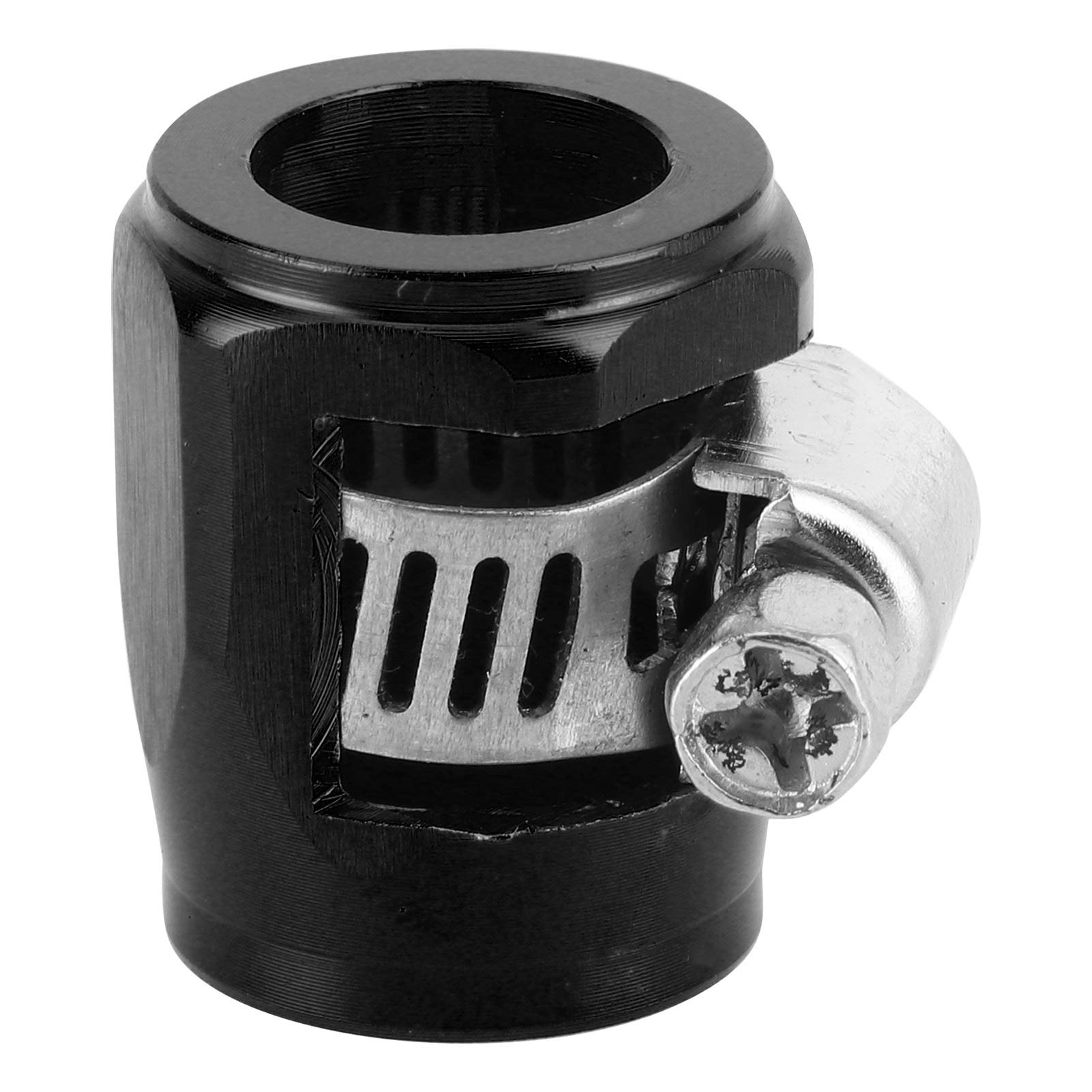 Aramox AN6 Aluminum Alloy Hose Finisher Clamp - Fuel, Oil, Diesel, Gas, Air & Water Hose Pipe Connector (Black) - Perfect for Automotive, Marine & Industrial Fluid Transfer Systems