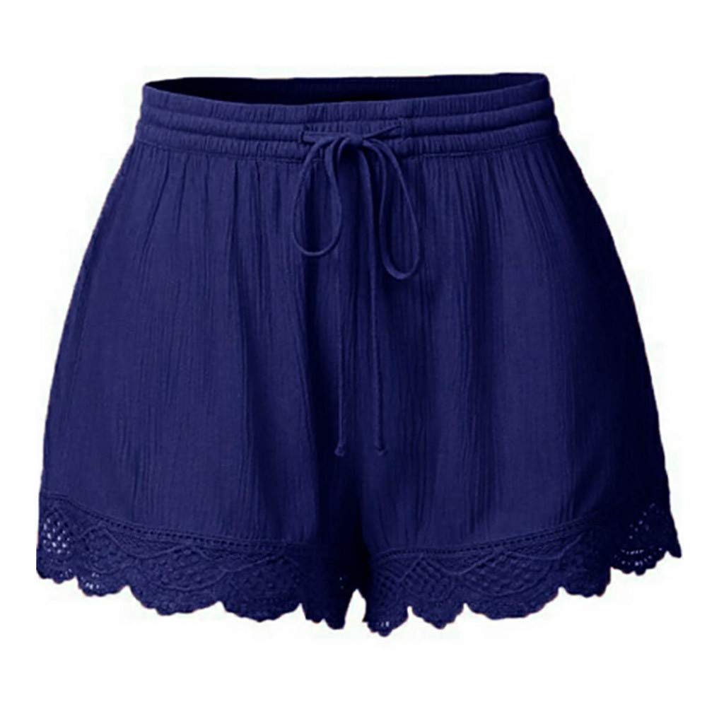 WOCACHI Plus Size Lace Shorts - Yoga & Casual Wear for Women