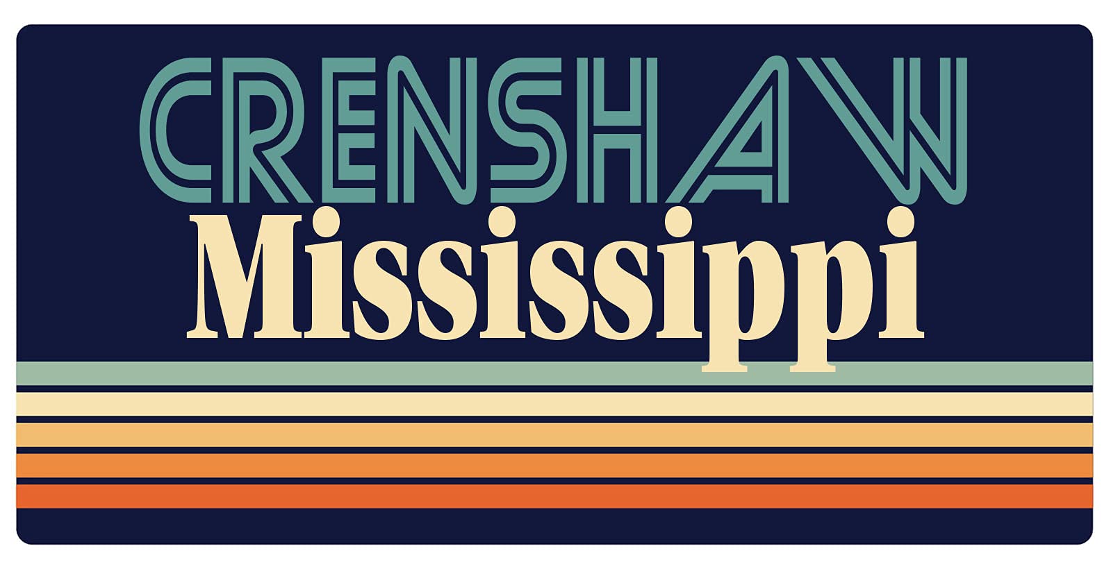 Vintage Crenshaw Mississippi 5 x 2.5-Inch Retro Fridge Magnet - Collectible Souvenir for Refrigerator, Office & Home Decor