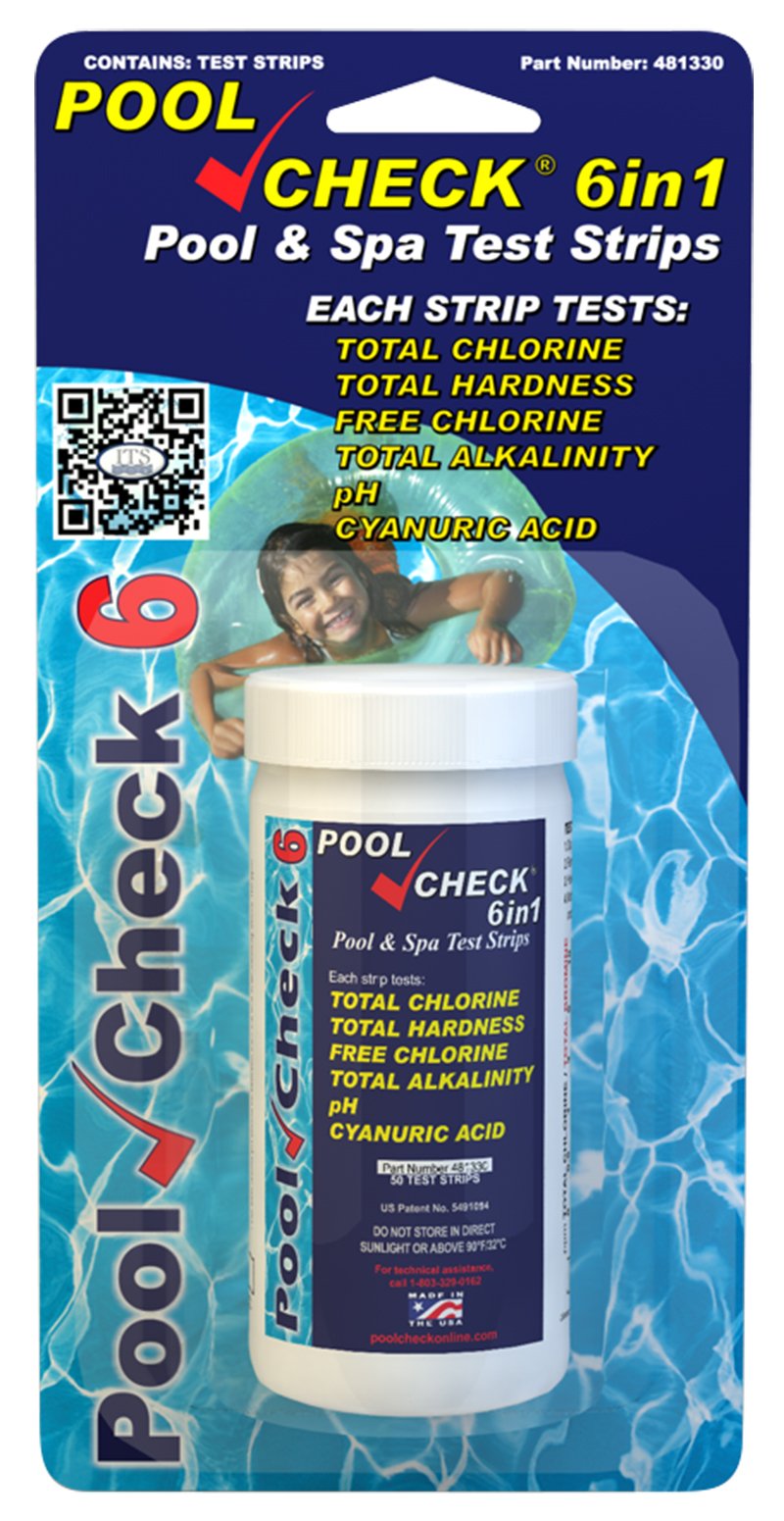 Industrial Test Systems 481330 6-in-1 Pool Water Test Kit - Accurate pH, Chlorine, Alkalinity Testing for Swimming Pools, Spas & Hot Tubs | Easy Water Quality Monitoring for Home & Commercial Use